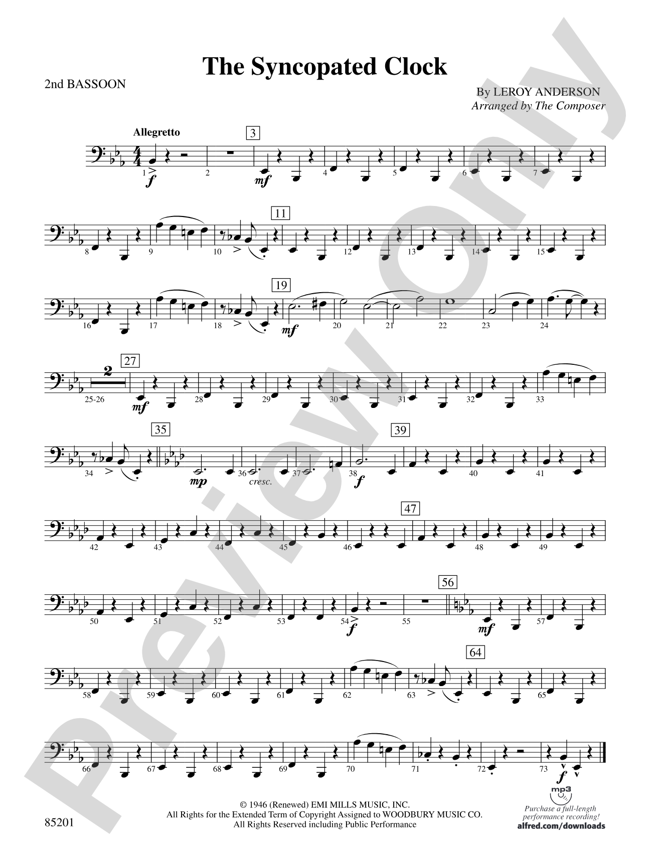 The Syncopated Clock: 2nd Bassoon