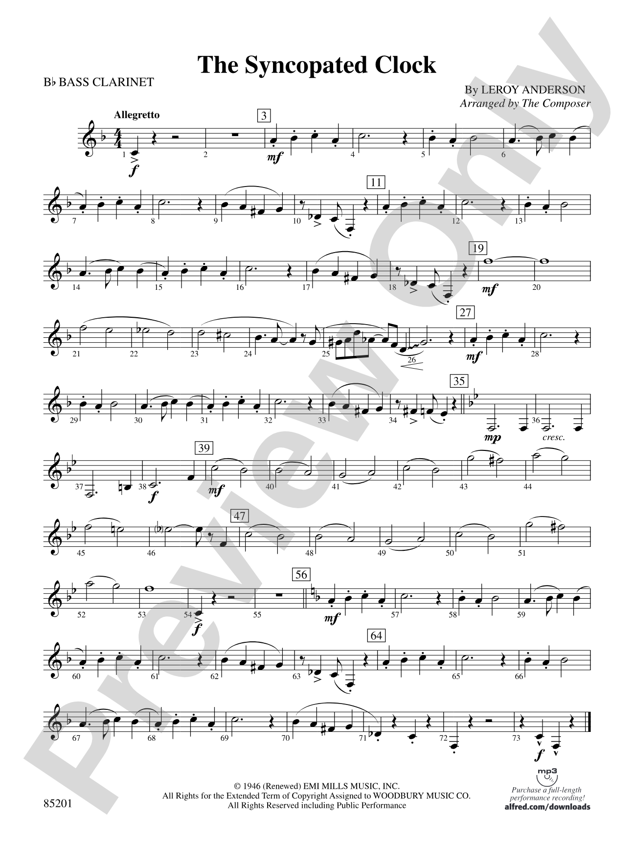 The Syncopated Clock: B-flat Bass Clarinet