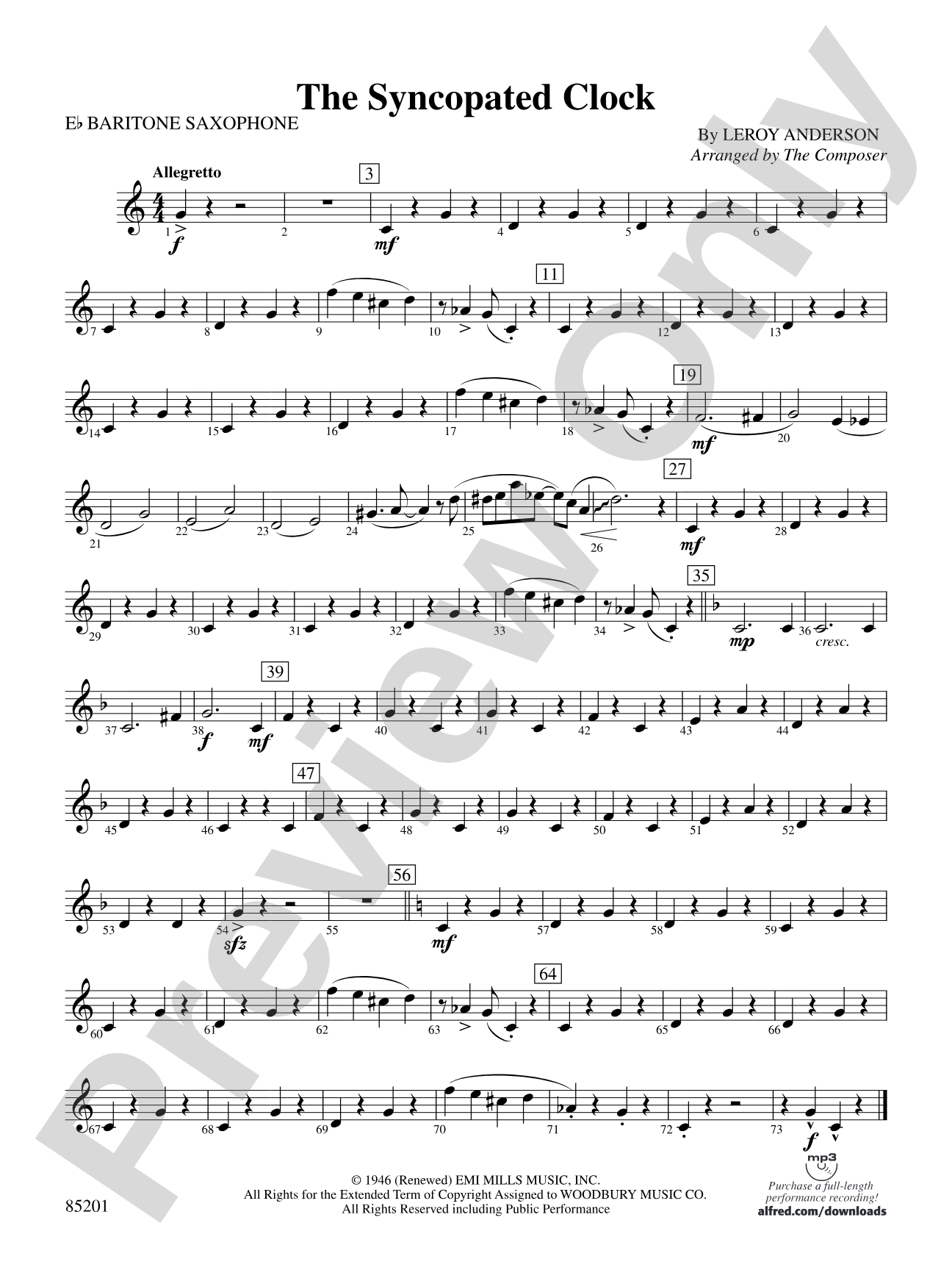 The Syncopated Clock: E-flat Baritone Saxophone