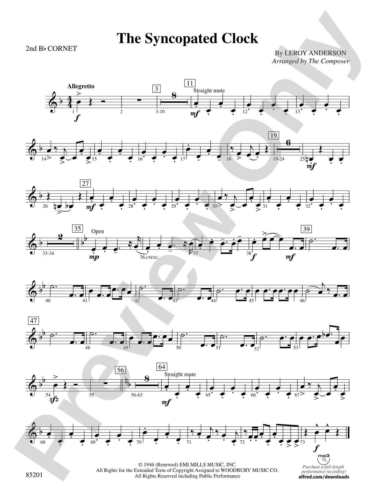 The Syncopated Clock: 2nd B-flat Cornet