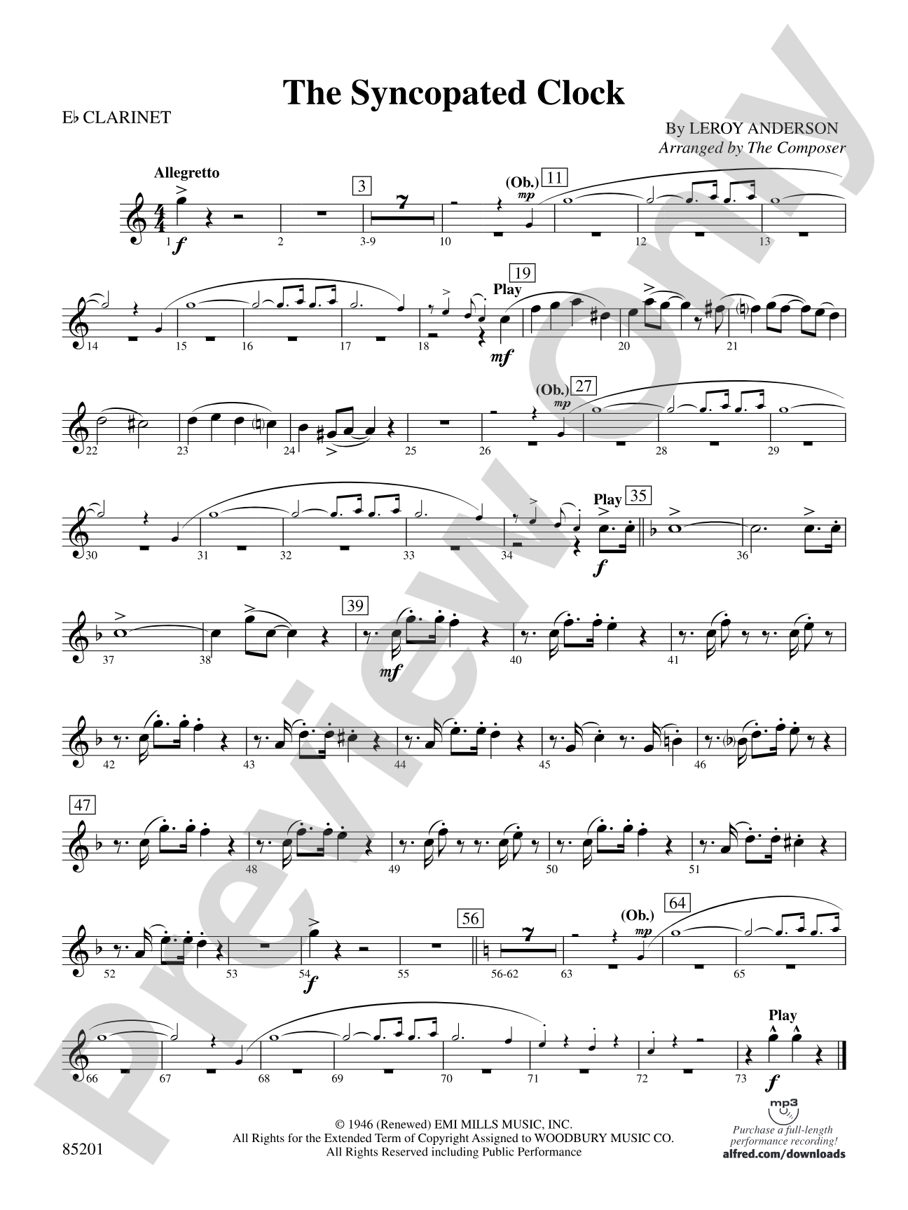 The Syncopated Clock: E-flat Soprano Clarinet