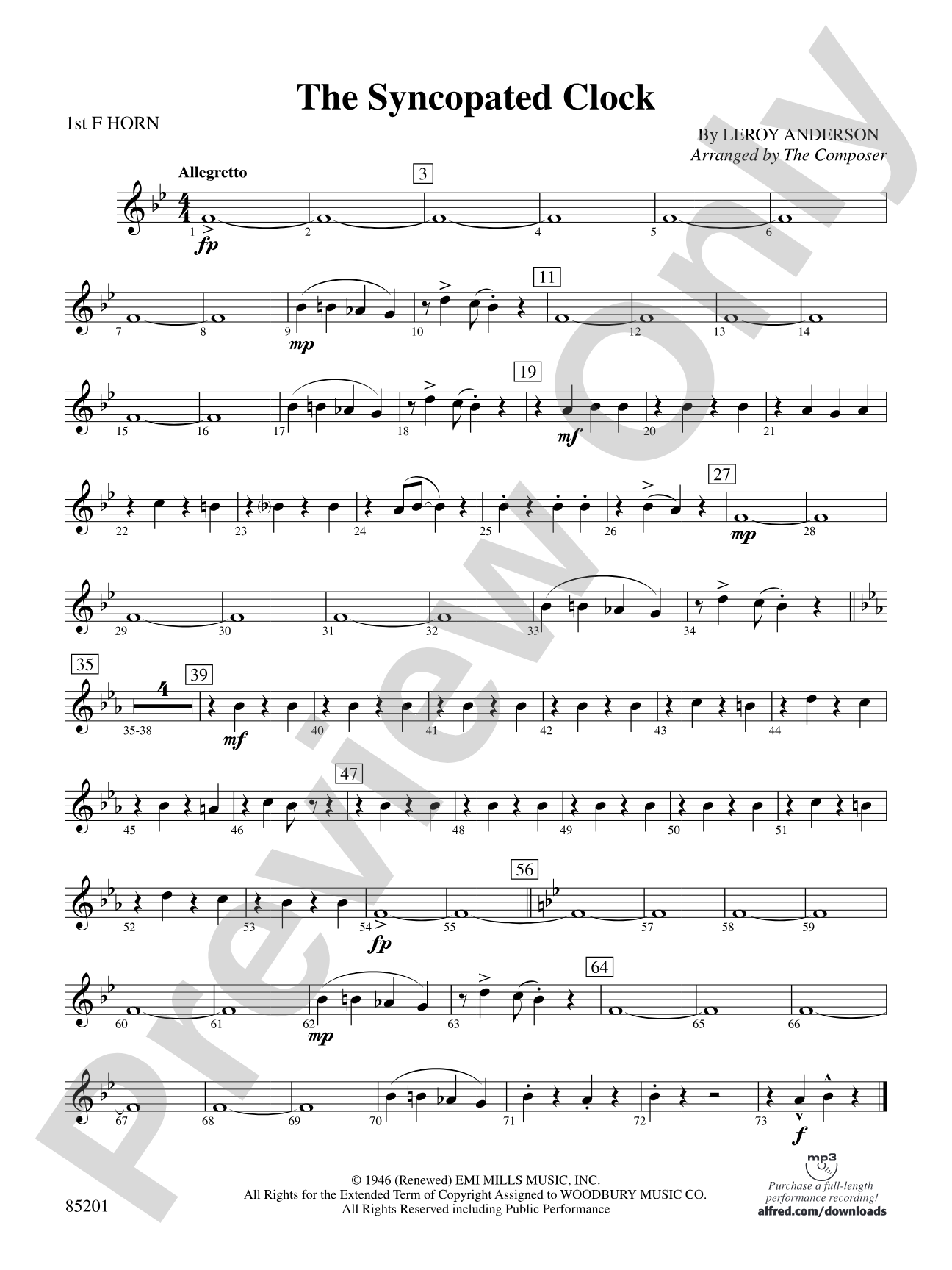 The Syncopated Clock: 1st F Horn