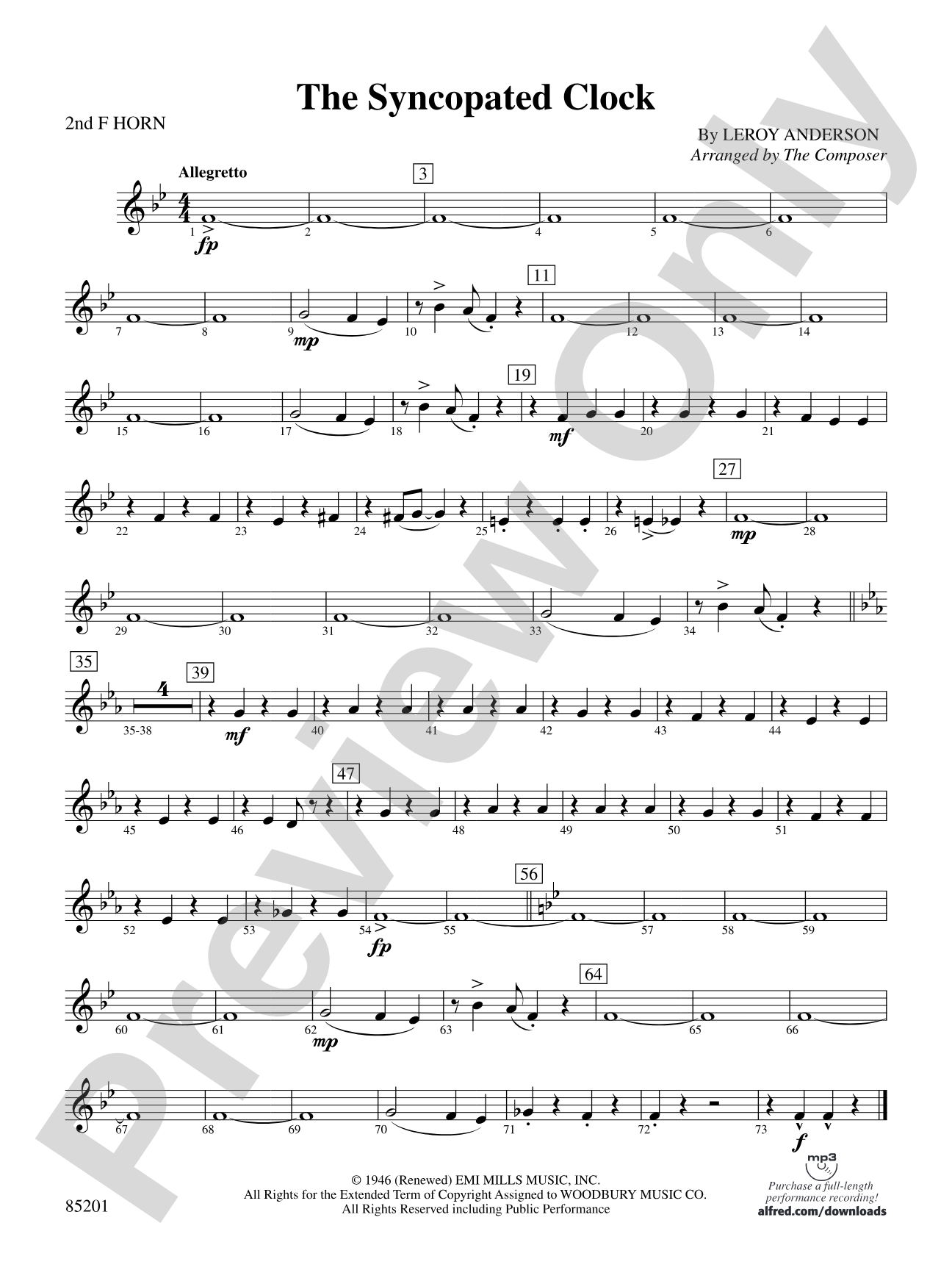 The Syncopated Clock: 2nd F Horn