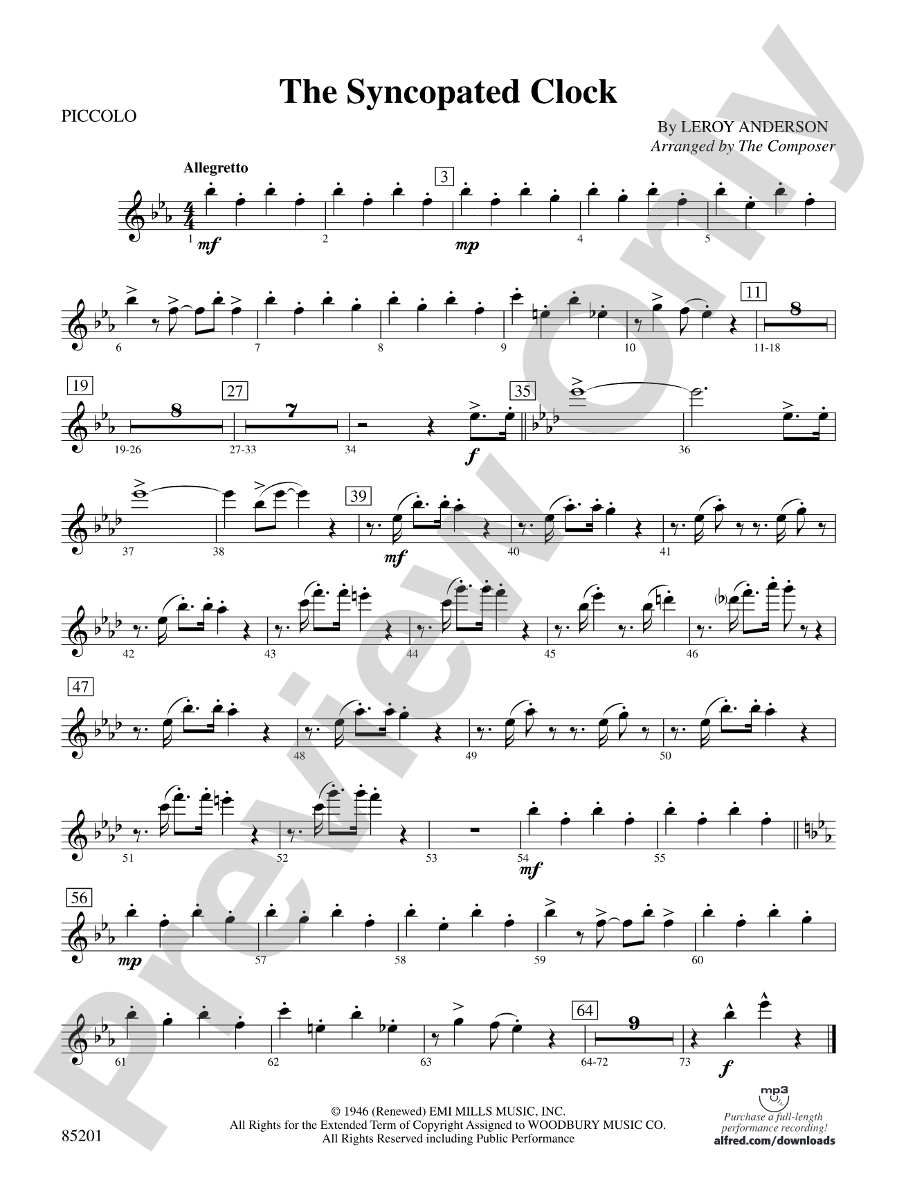 The Syncopated Clock: Piccolo