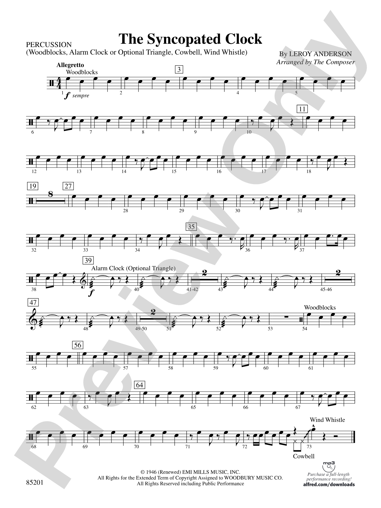 The Syncopated Clock: 1st Percussion