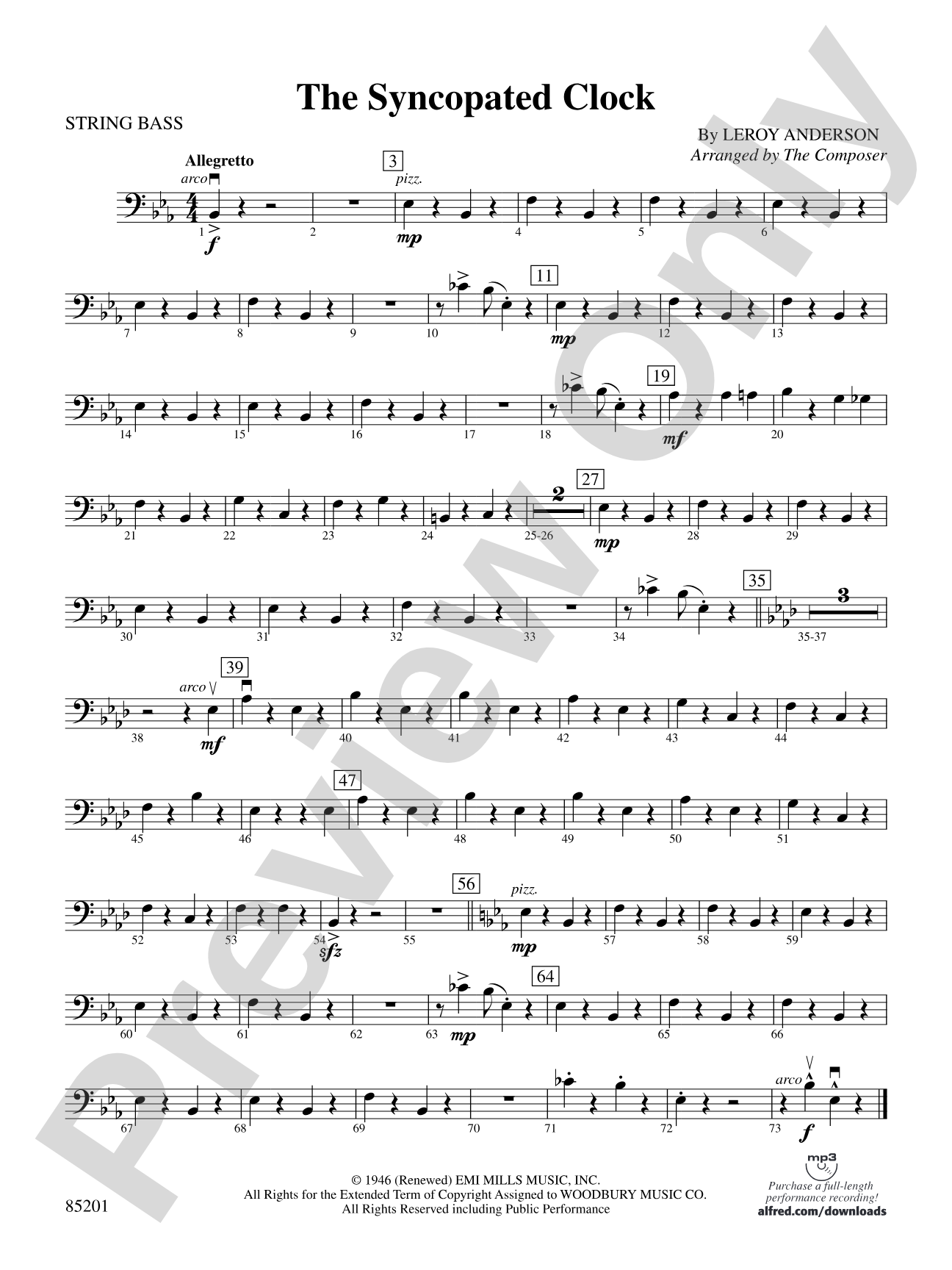 The Syncopated Clock: String Bass