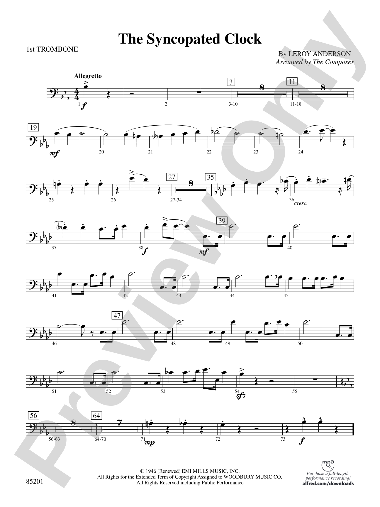 The Syncopated Clock: 1st Trombone