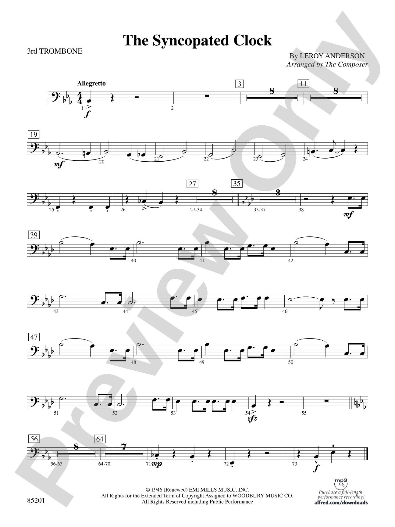 The Syncopated Clock: 3rd Trombone