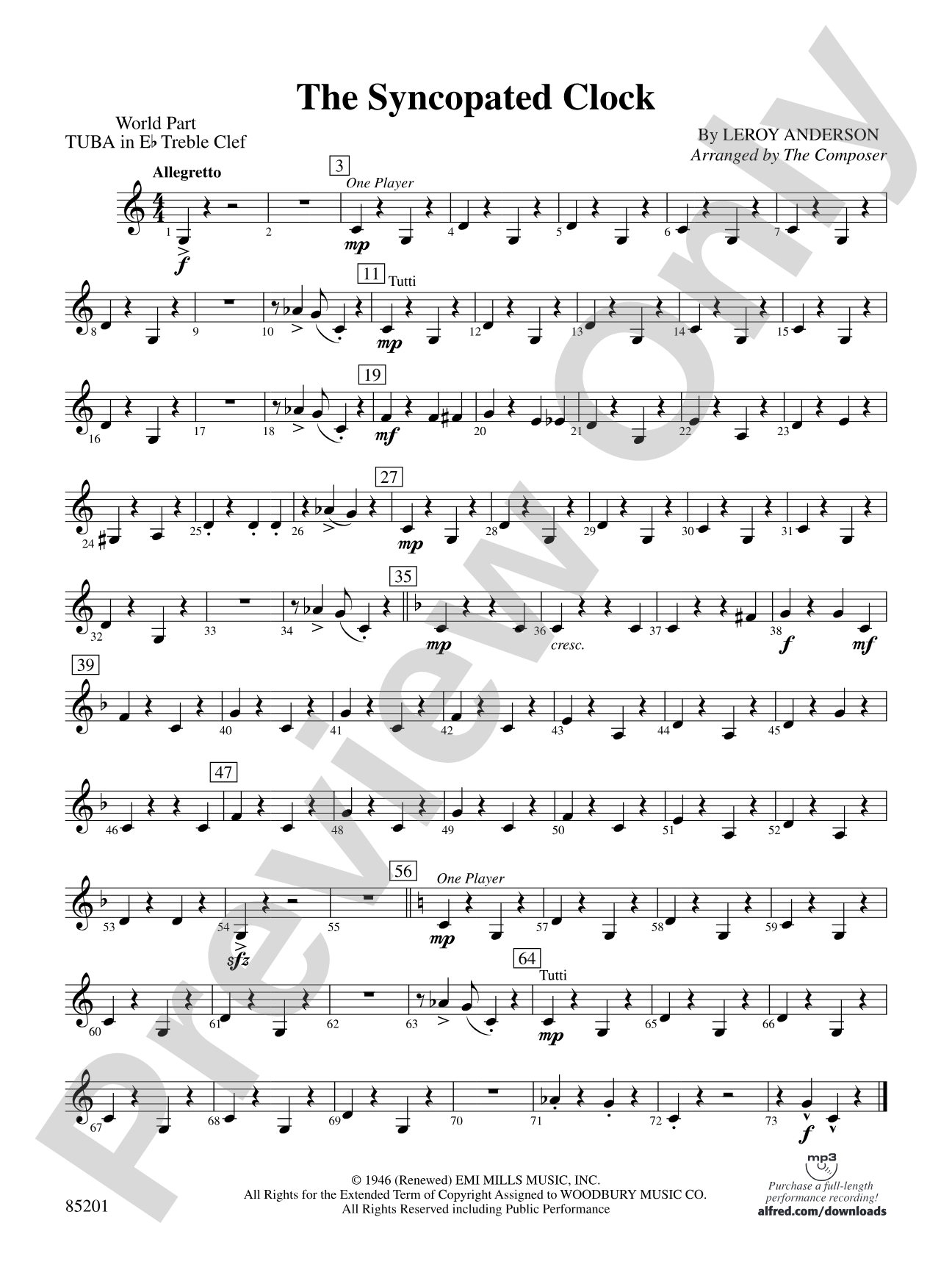 The Syncopated Clock: (wp) E-flat Tuba T.C.