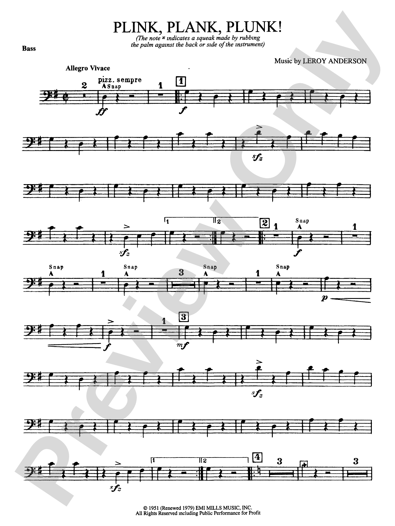 Plink, Plank, Plunk!: String Bass