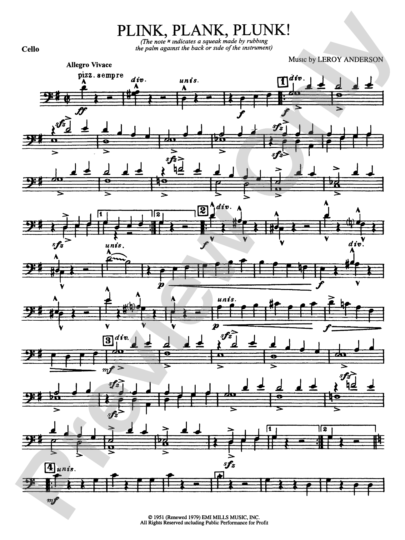 Plink, Plank, Plunk!: Cello