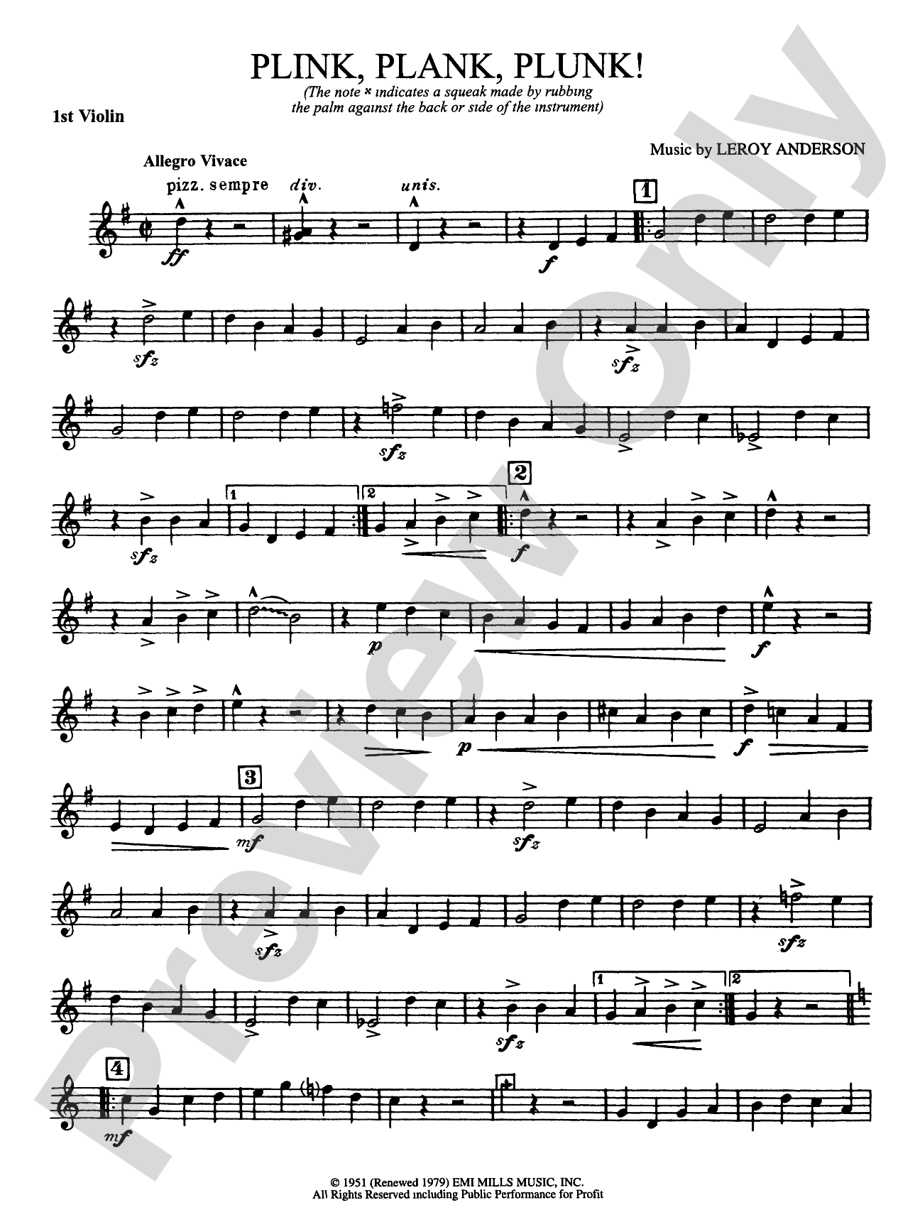 Plink, Plank, Plunk!: 1st Violin
