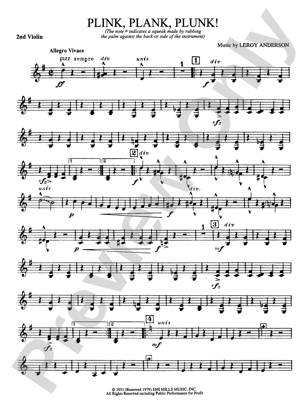 Plink, Plank, Plunk!: 2nd Violin