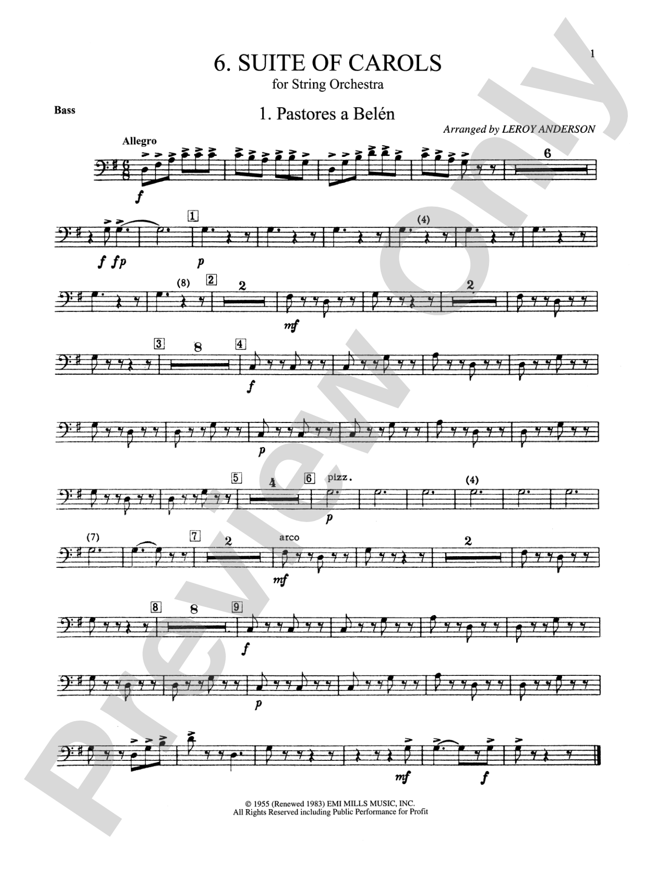 Suite of Carols: String Bass