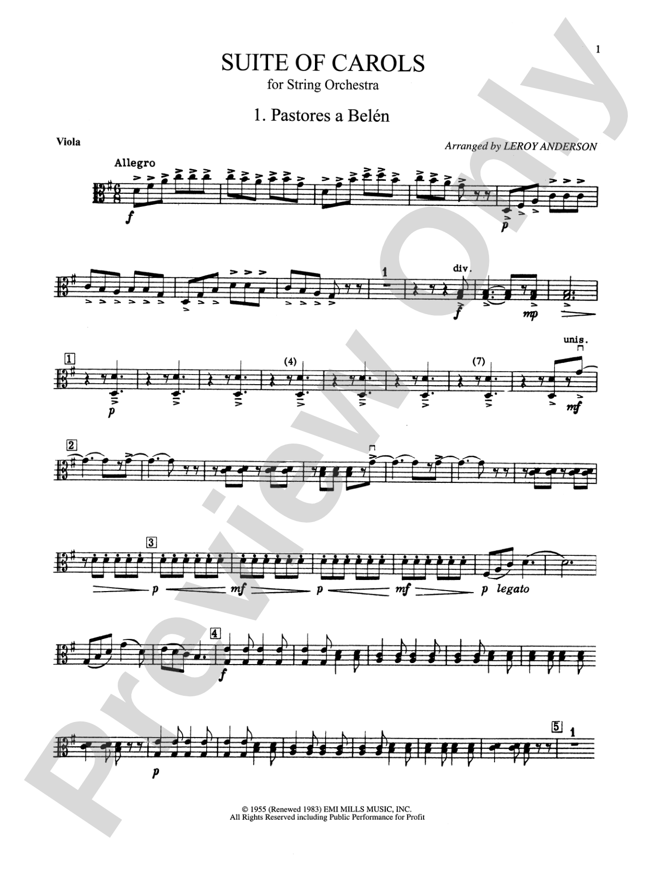 Suite of Carols: Viola