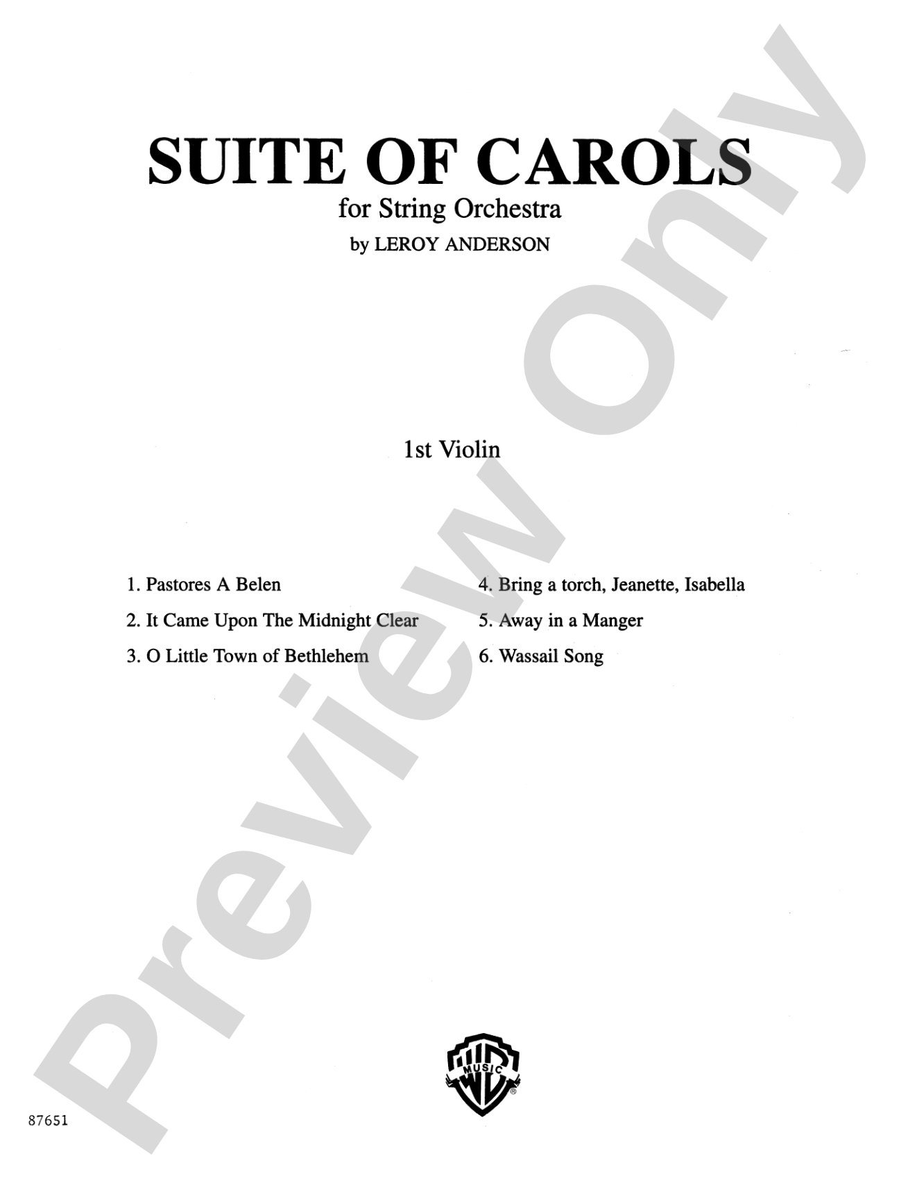 Suite of Carols: 1st Violin