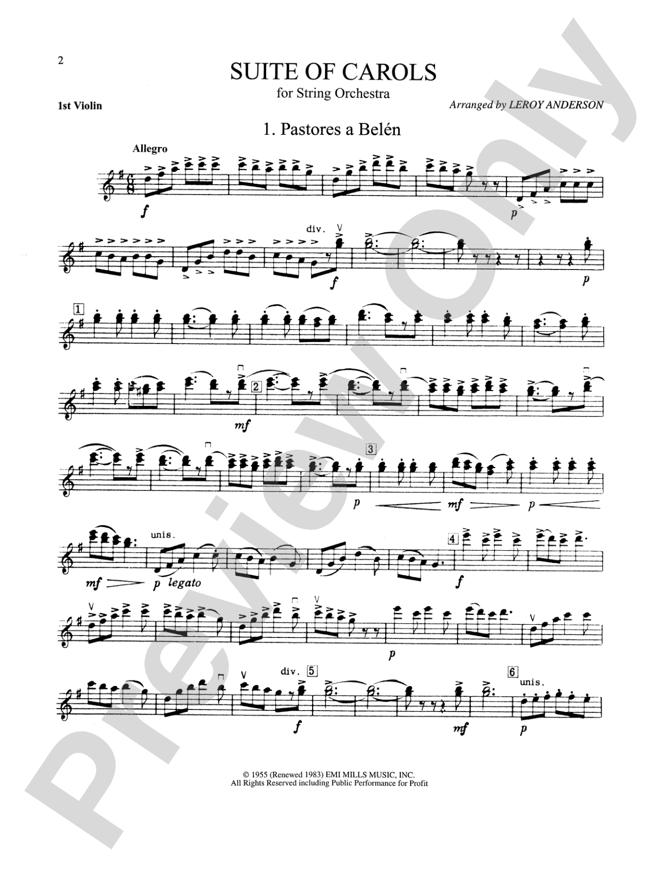 Suite of Carols: 1st Violin