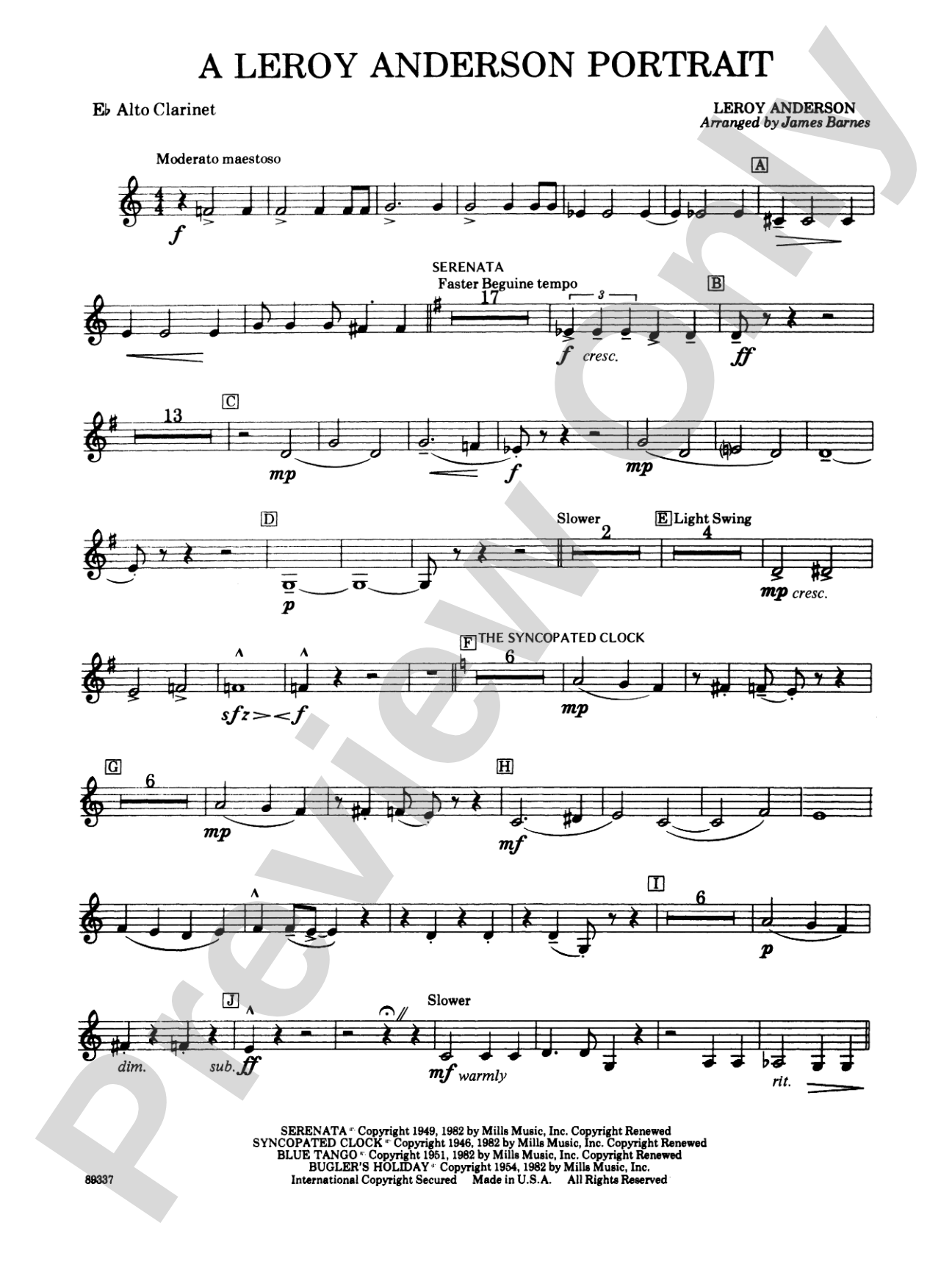 Leroy Anderson Portrait: E-flat Alto Clarinet