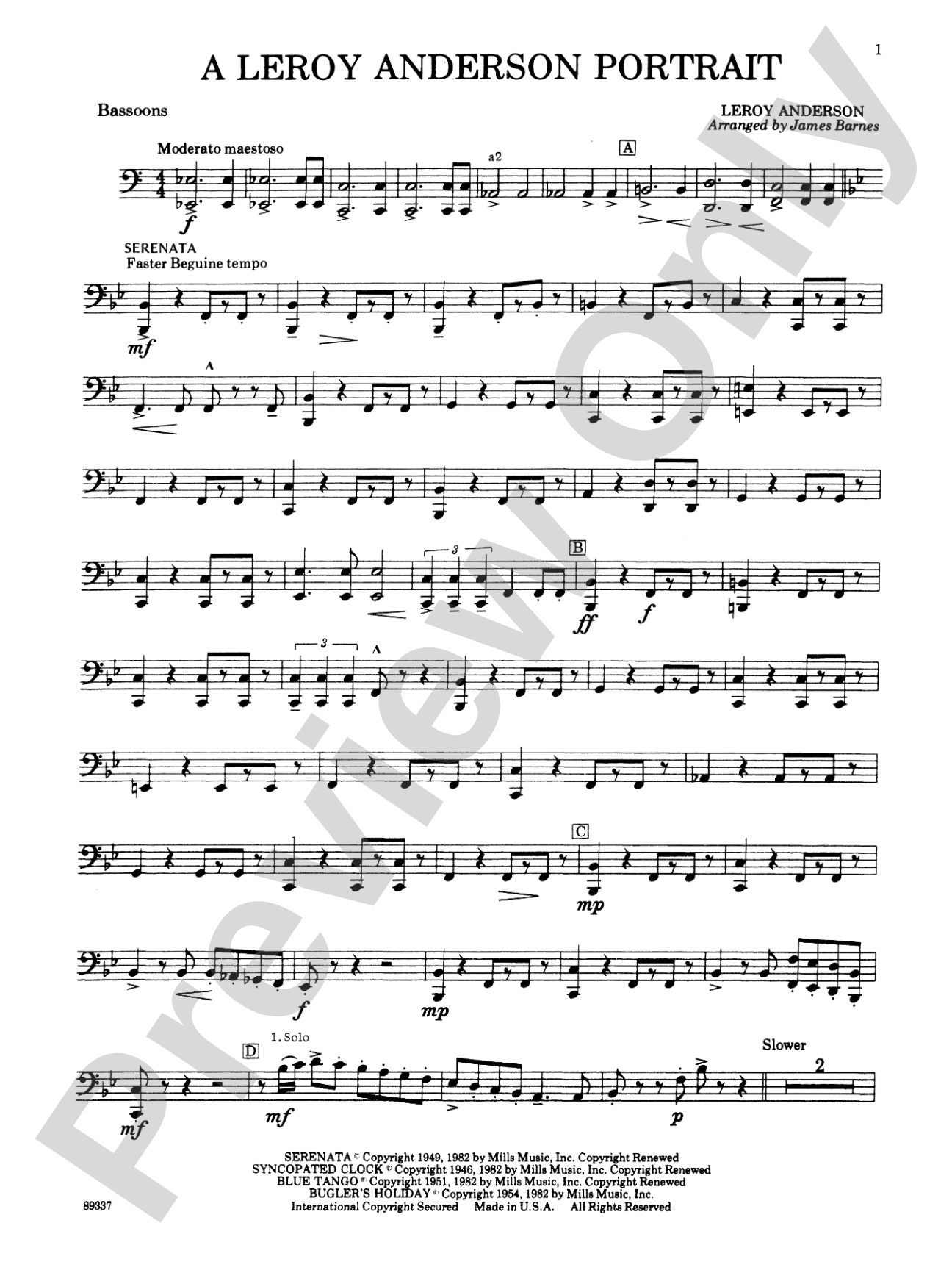 Leroy Anderson Portrait: Bassoon