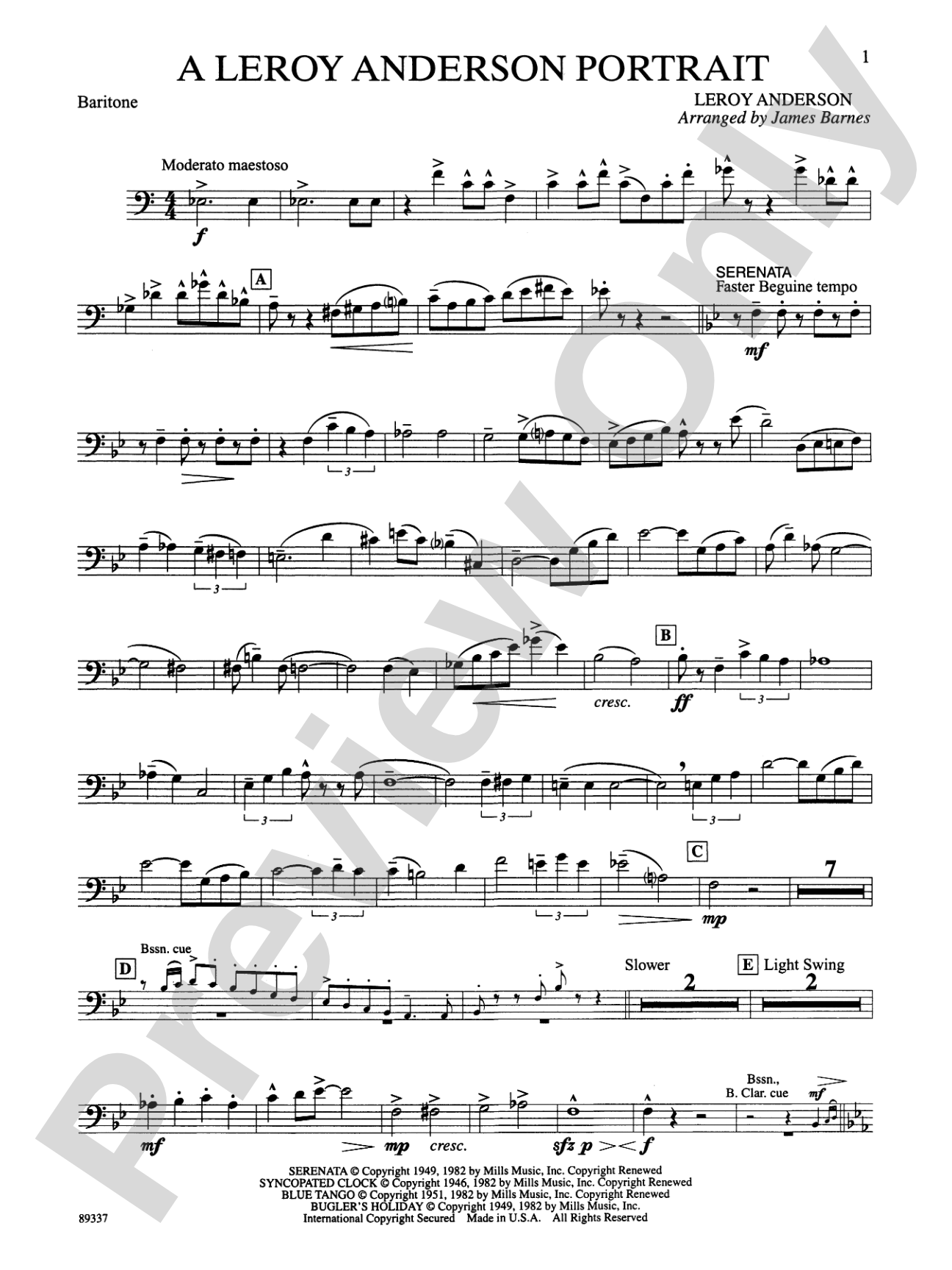 Leroy Anderson Portrait: Baritone B.C.