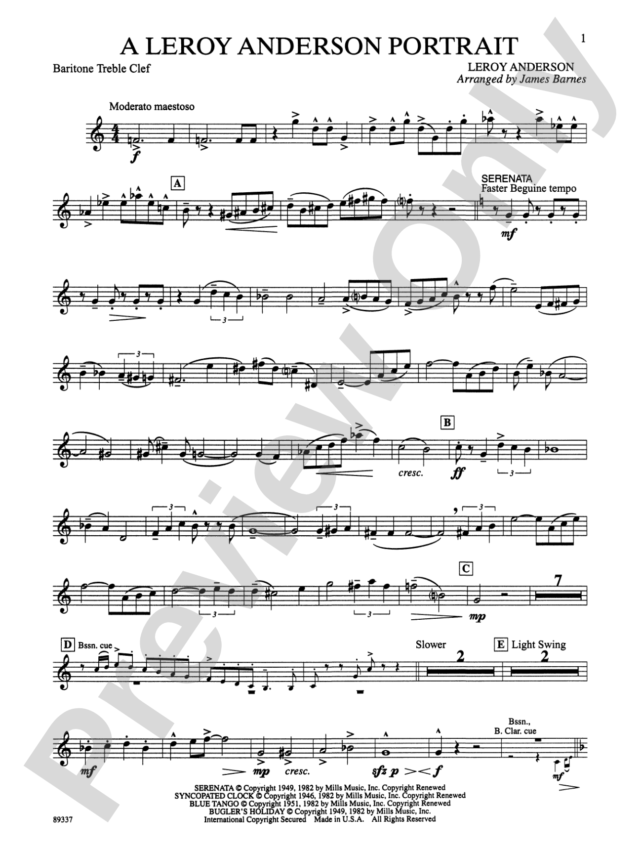 Leroy Anderson Portrait: Baritone T.C.