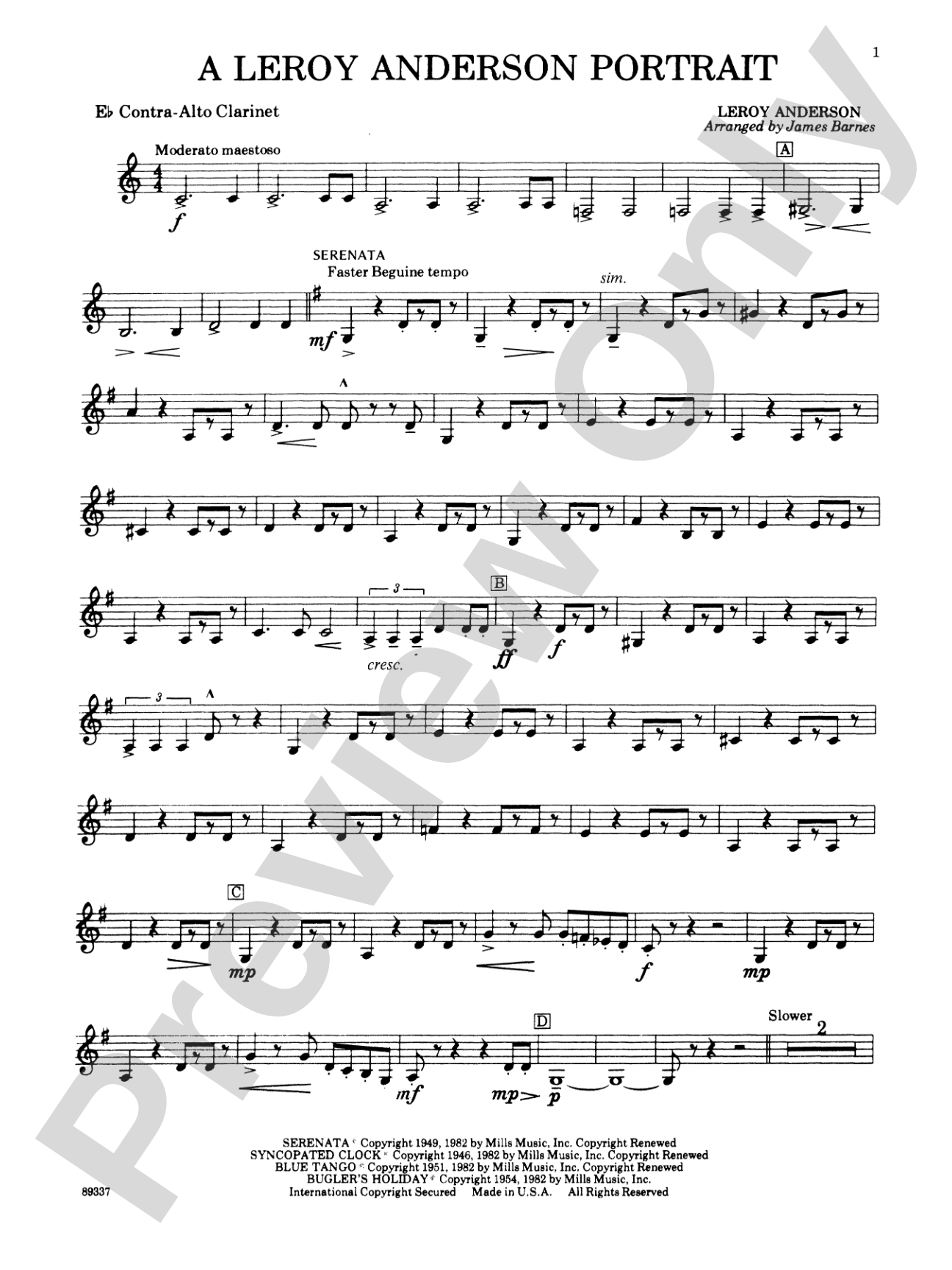 Leroy Anderson Portrait: E-flat Contra-Alto Clarinet