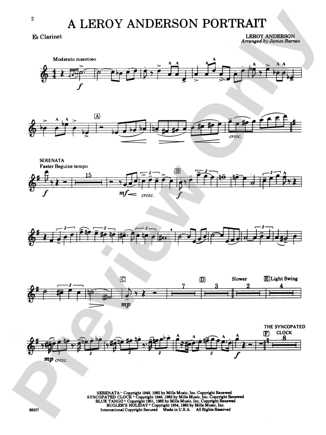 Leroy Anderson Portrait: E-flat Soprano Clarinet