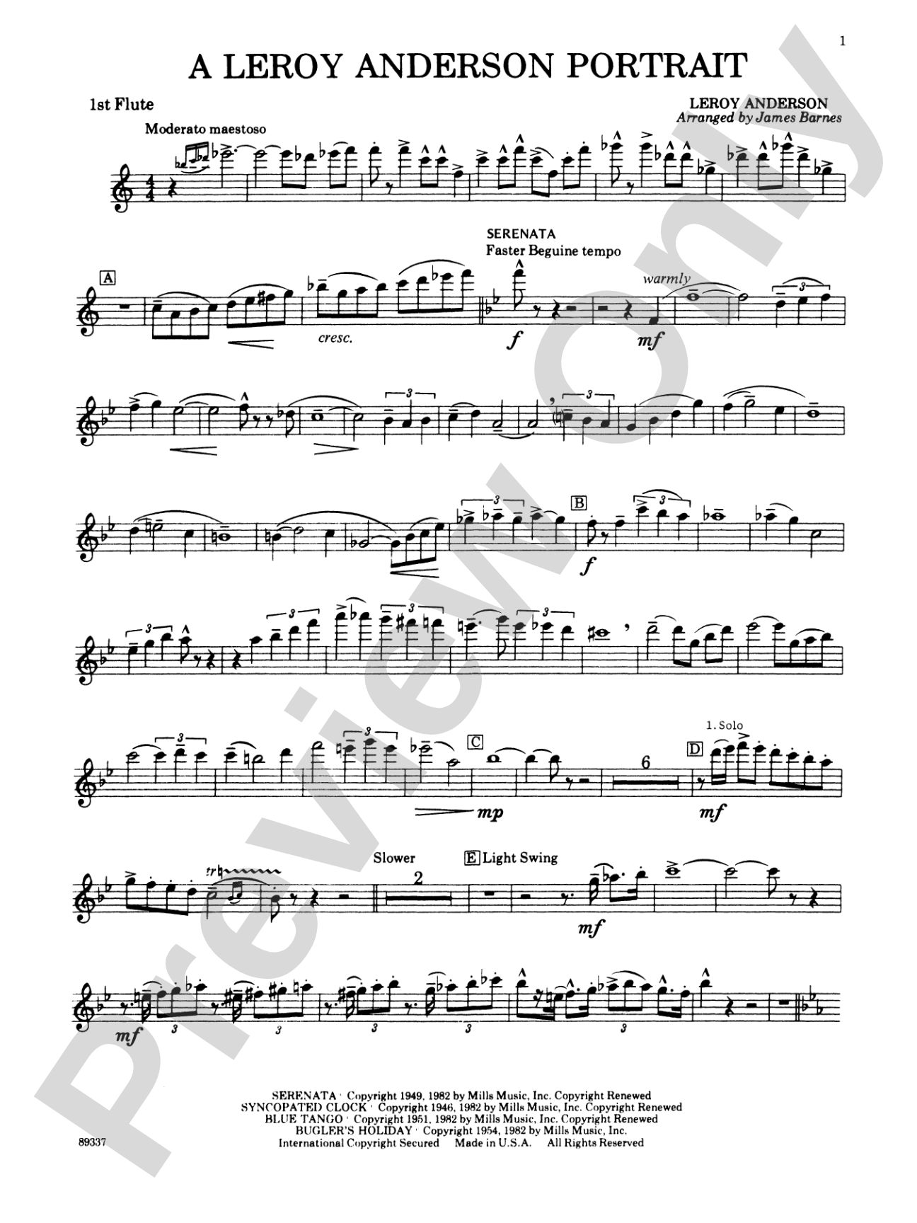 Leroy Anderson Portrait: Flute