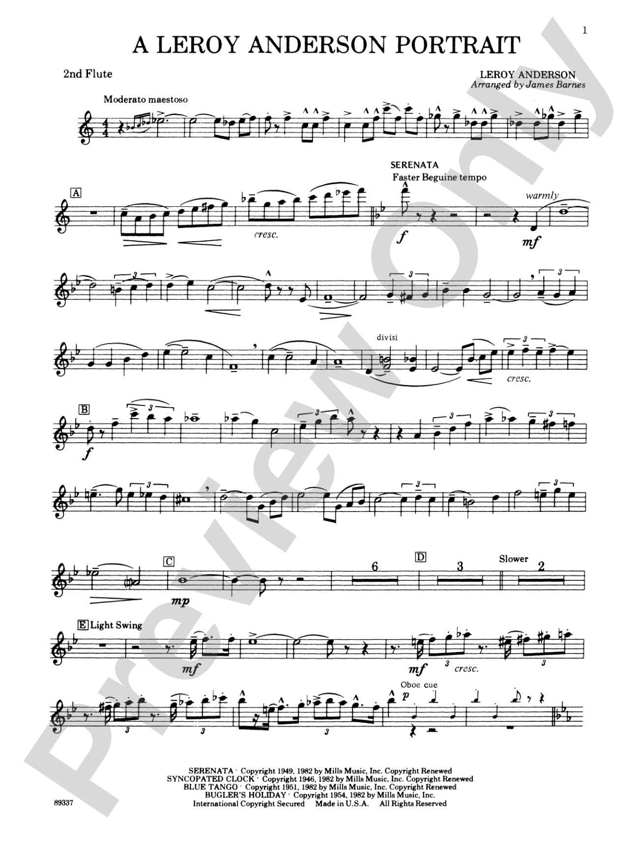 Leroy Anderson Portrait: 2nd Flute