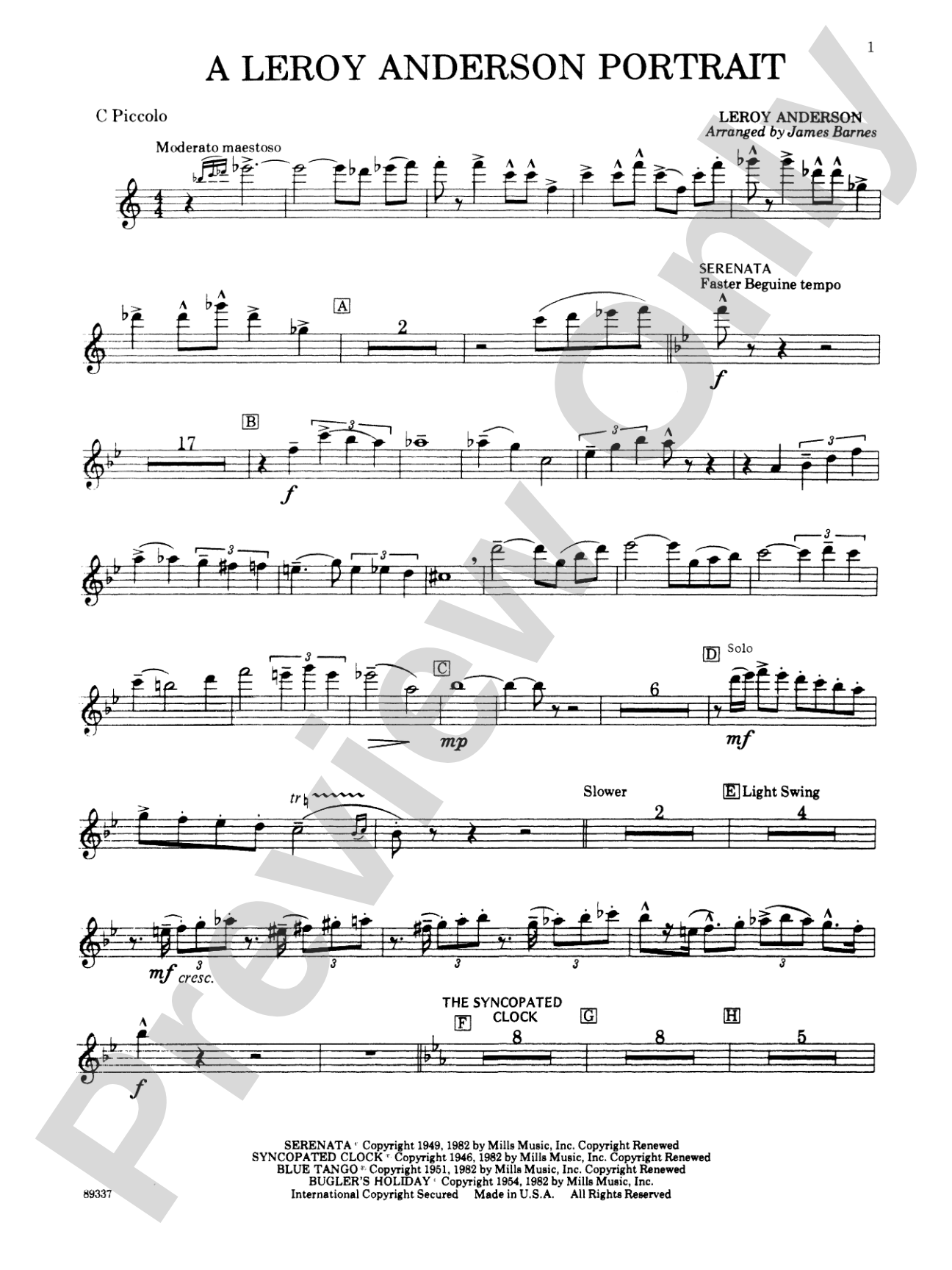 Leroy Anderson Portrait: Piccolo