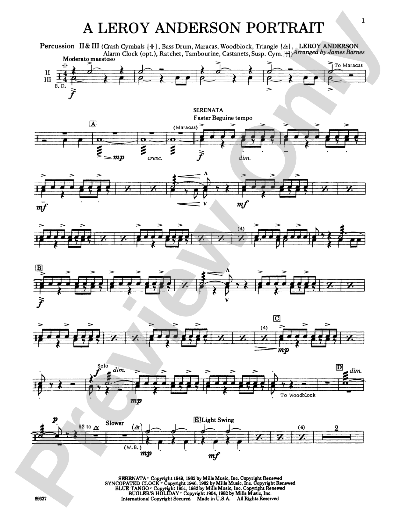 Leroy Anderson Portrait: 2nd Percussion