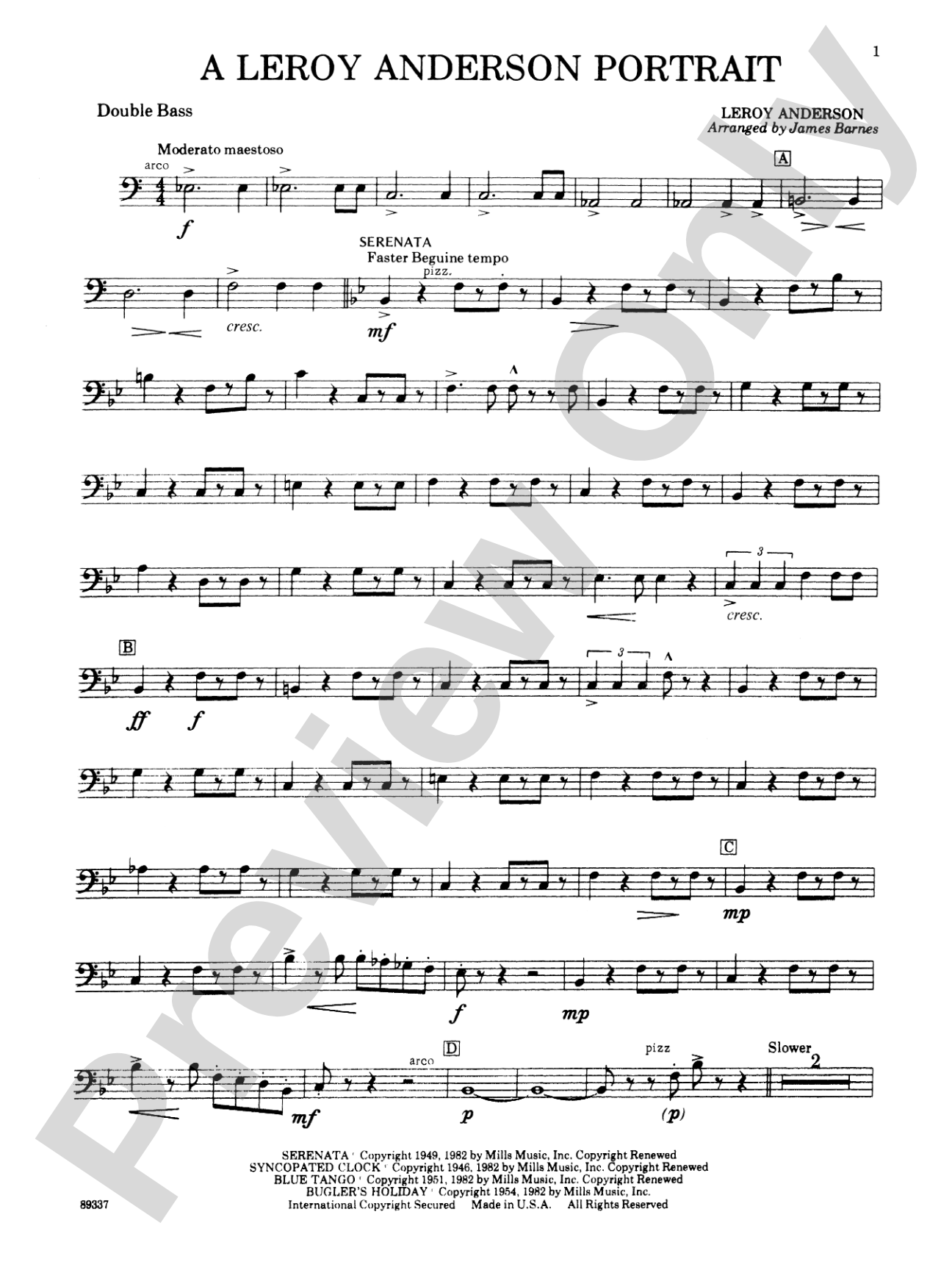 Leroy Anderson Portrait: String Bass