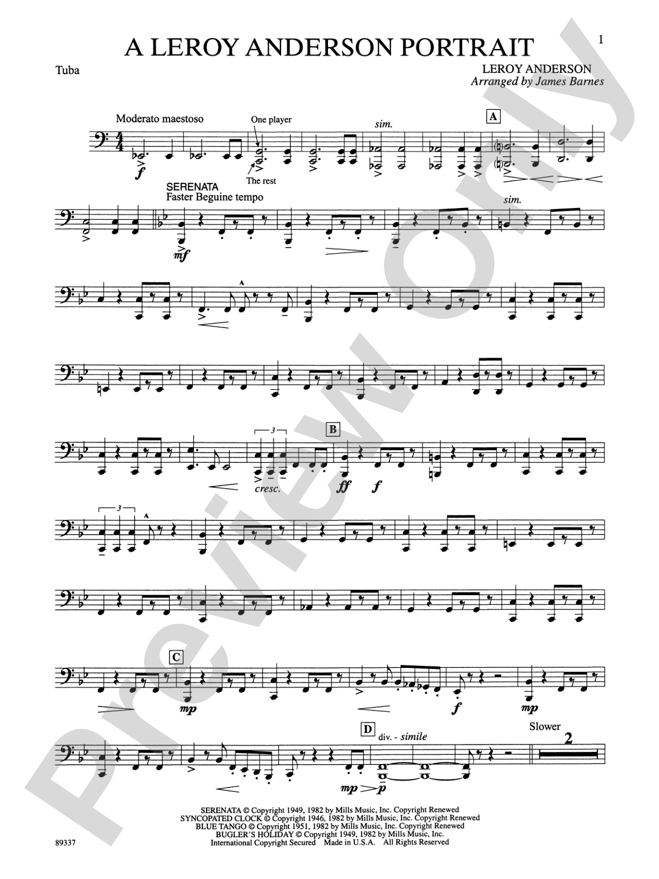 Leroy Anderson Portrait: Tuba