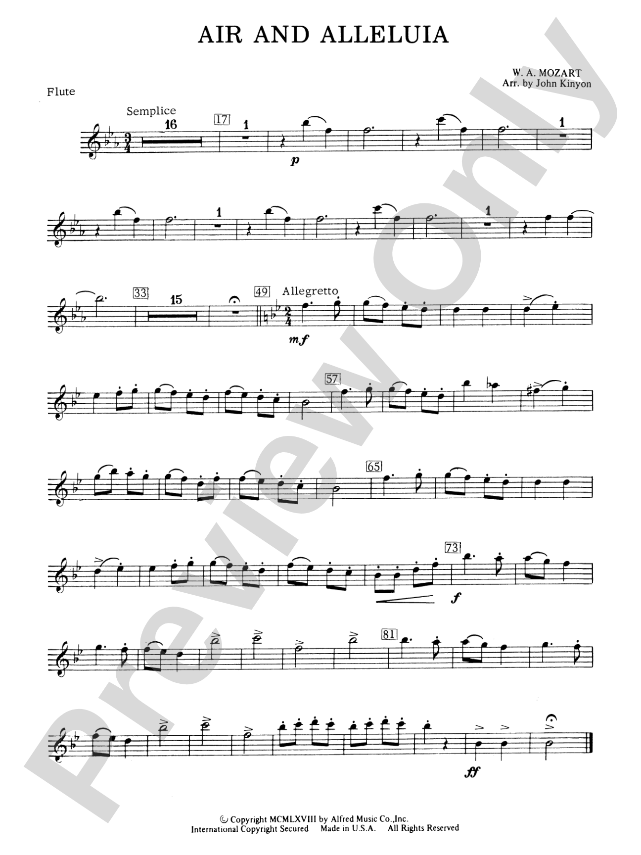 Air and Alleluia: Flute