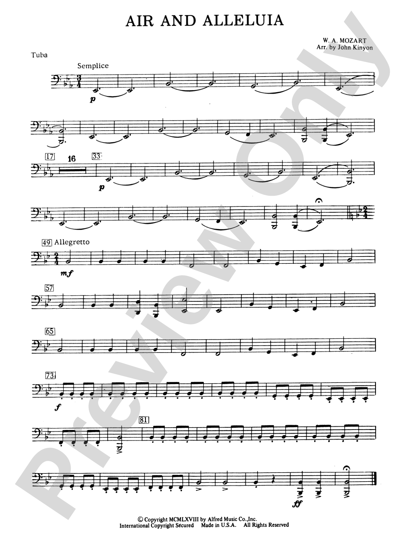 Air and Alleluia: Tuba