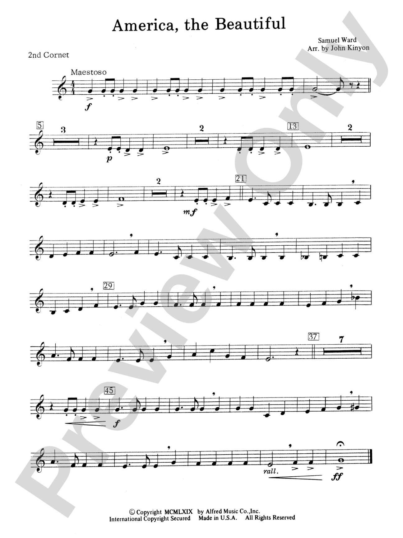 America, the Beautiful: 2nd B-flat Cornet