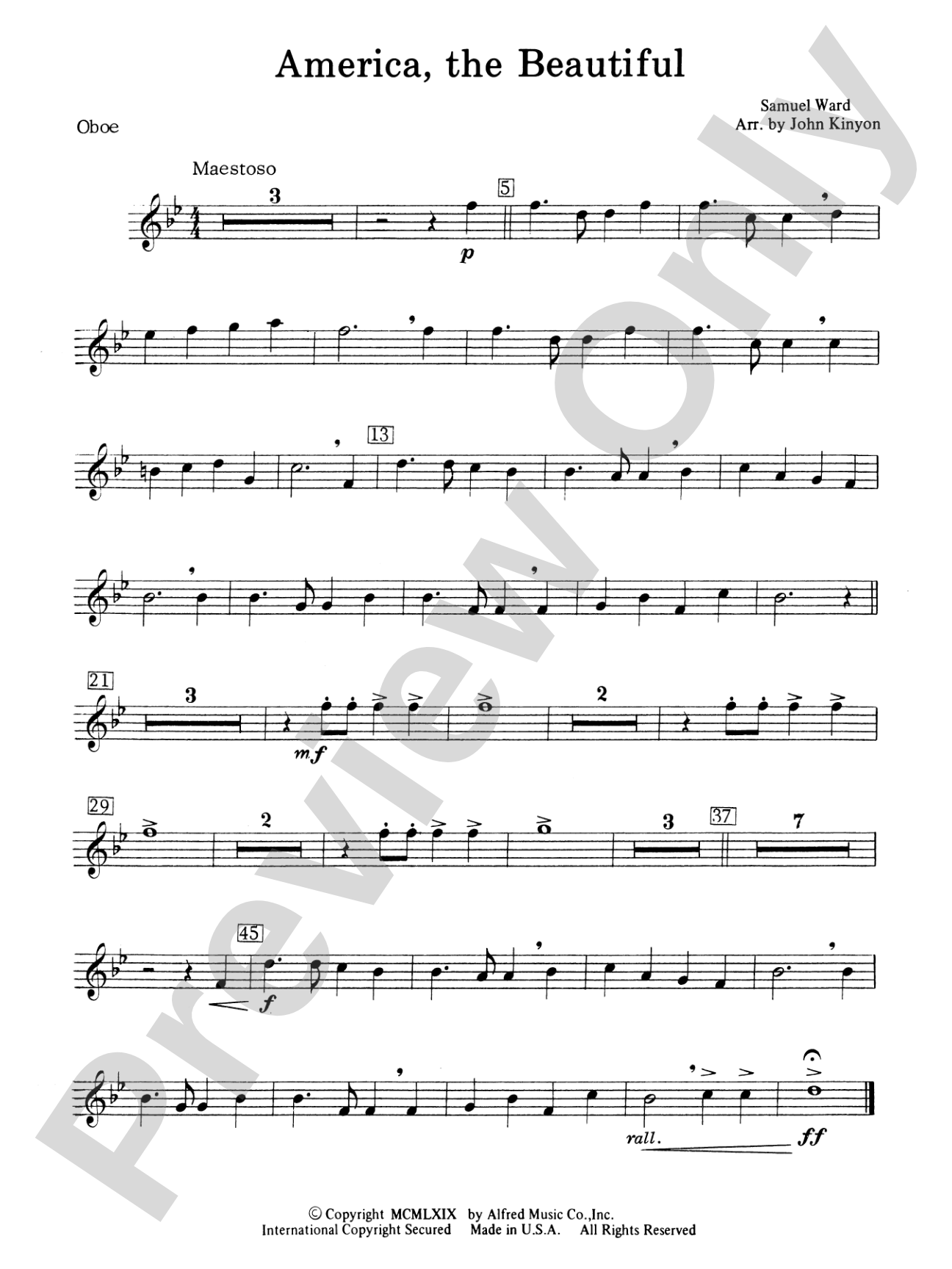 America, the Beautiful: Oboe