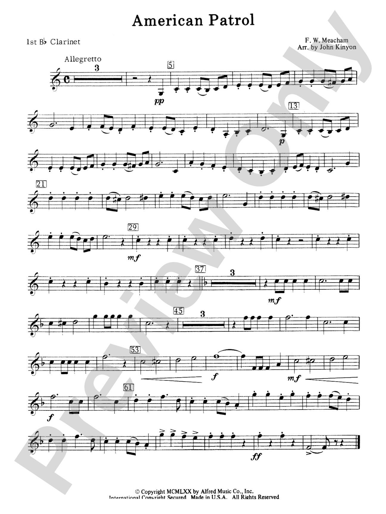 American Patrol: 1st B-flat Clarinet