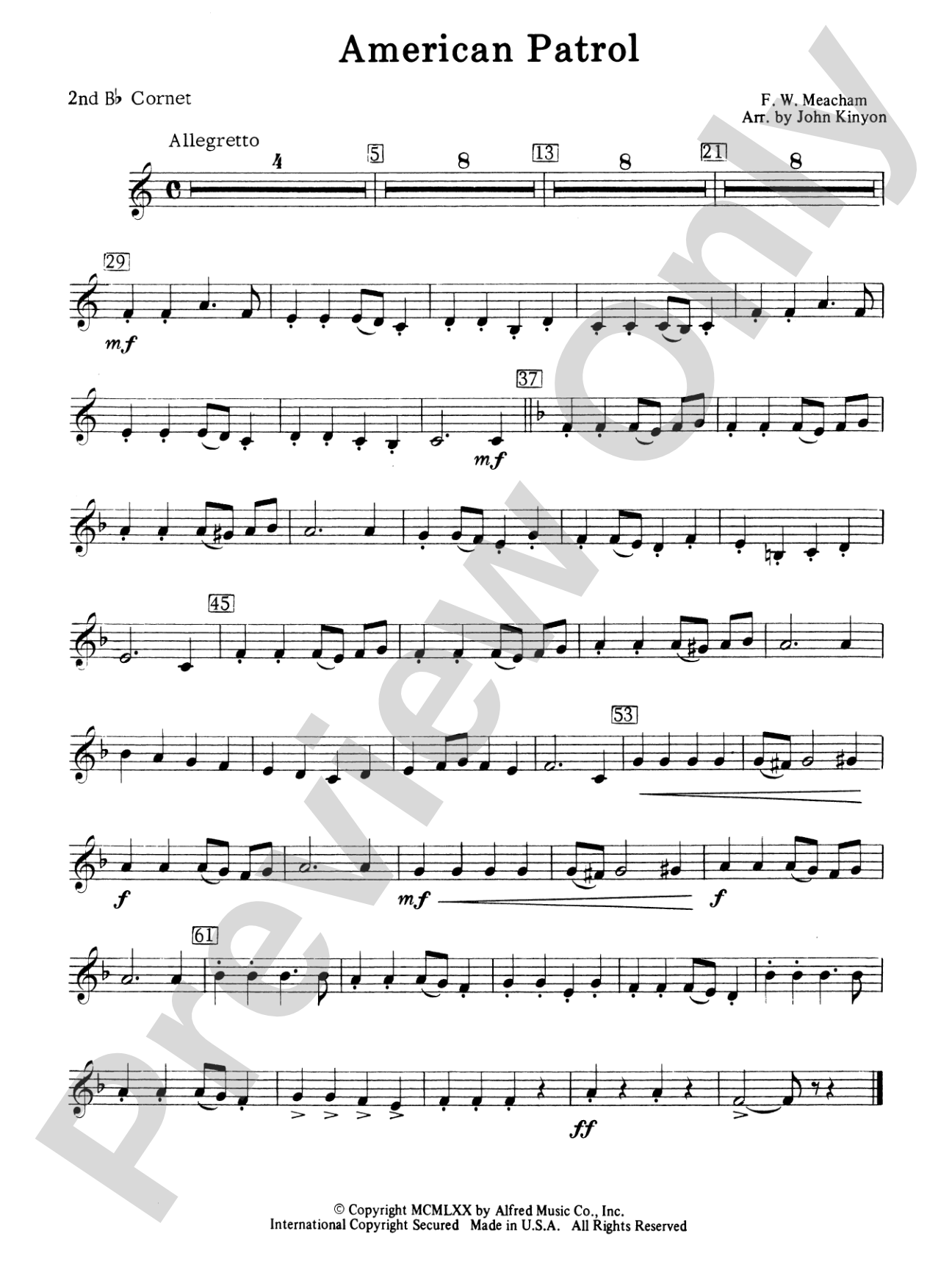 American Patrol: 2nd B-flat Cornet