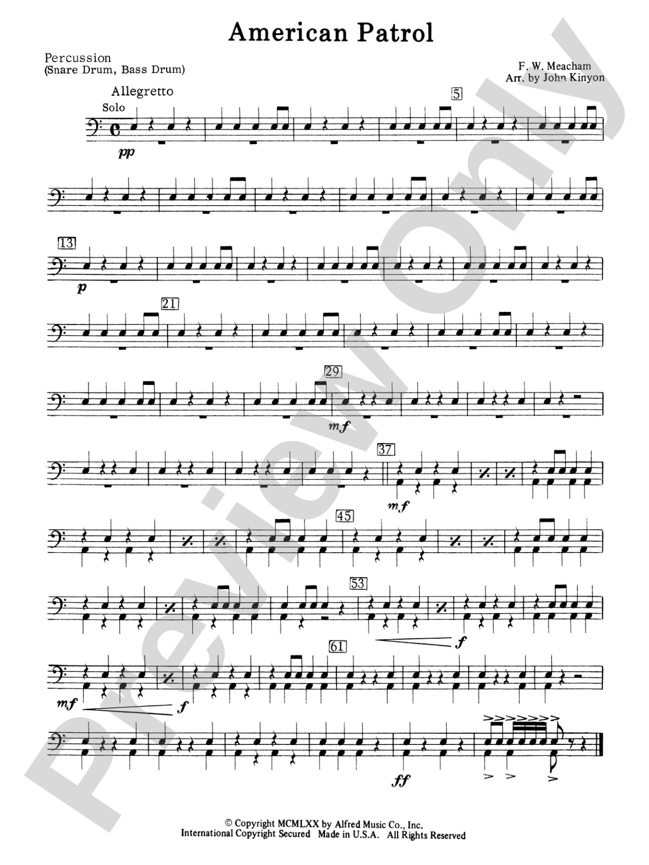 American Patrol: 1st Percussion