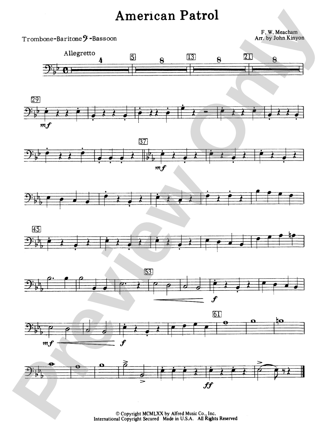 American Patrol: 1st Trombone