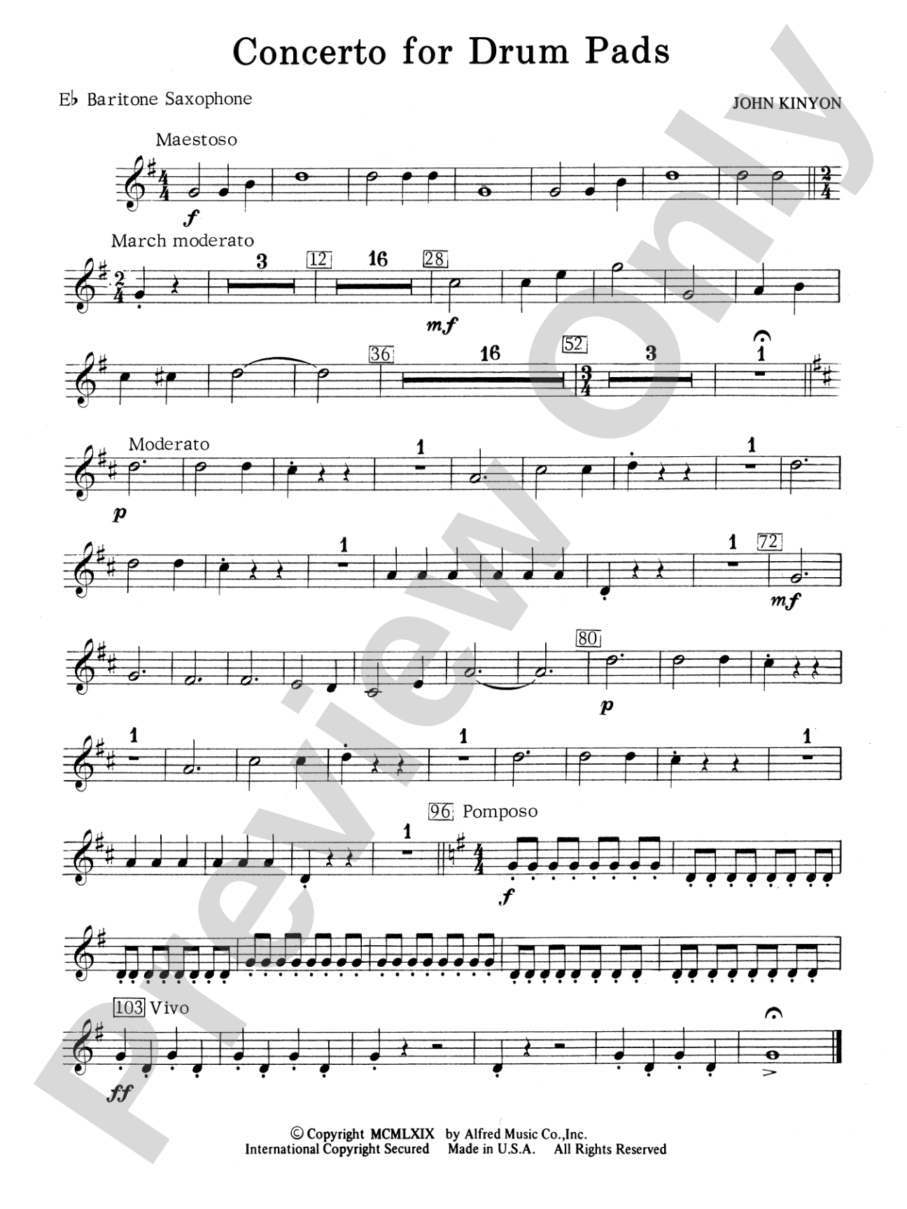 Concerto for Drum Pads: E-flat Baritone Saxophone