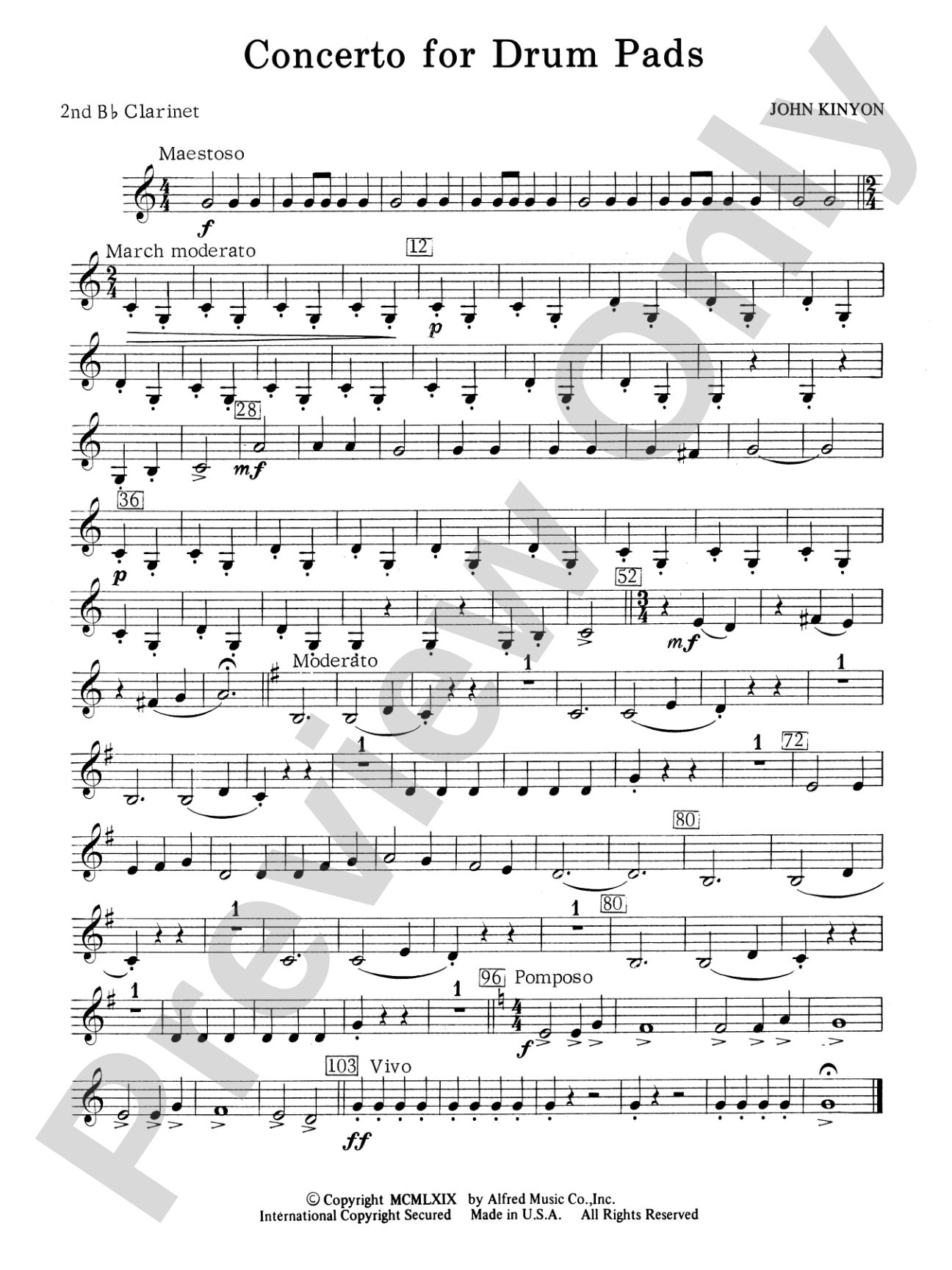 Concerto for Drum Pads: 2nd B-flat Clarinet