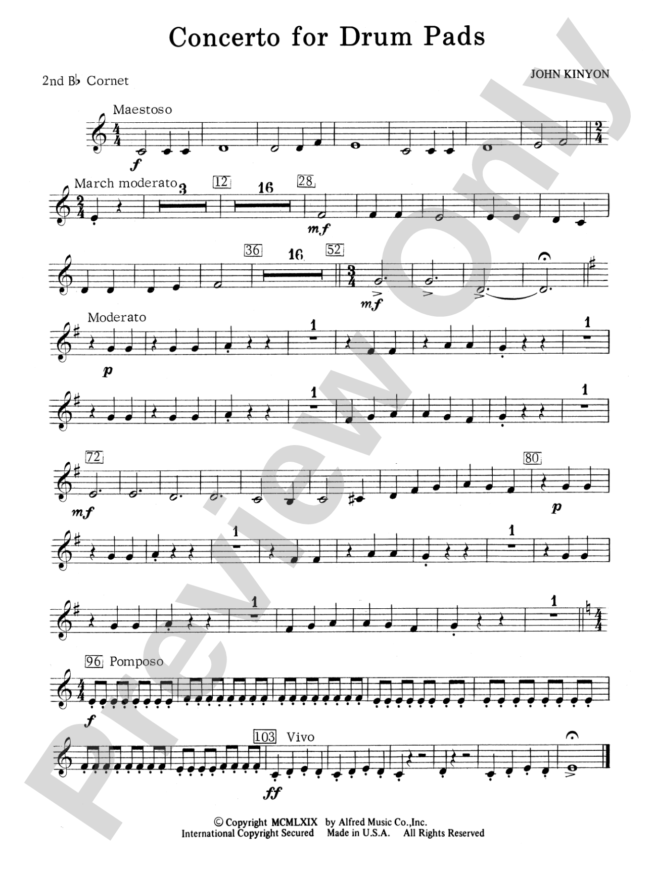Concerto for Drum Pads: 2nd B-flat Cornet