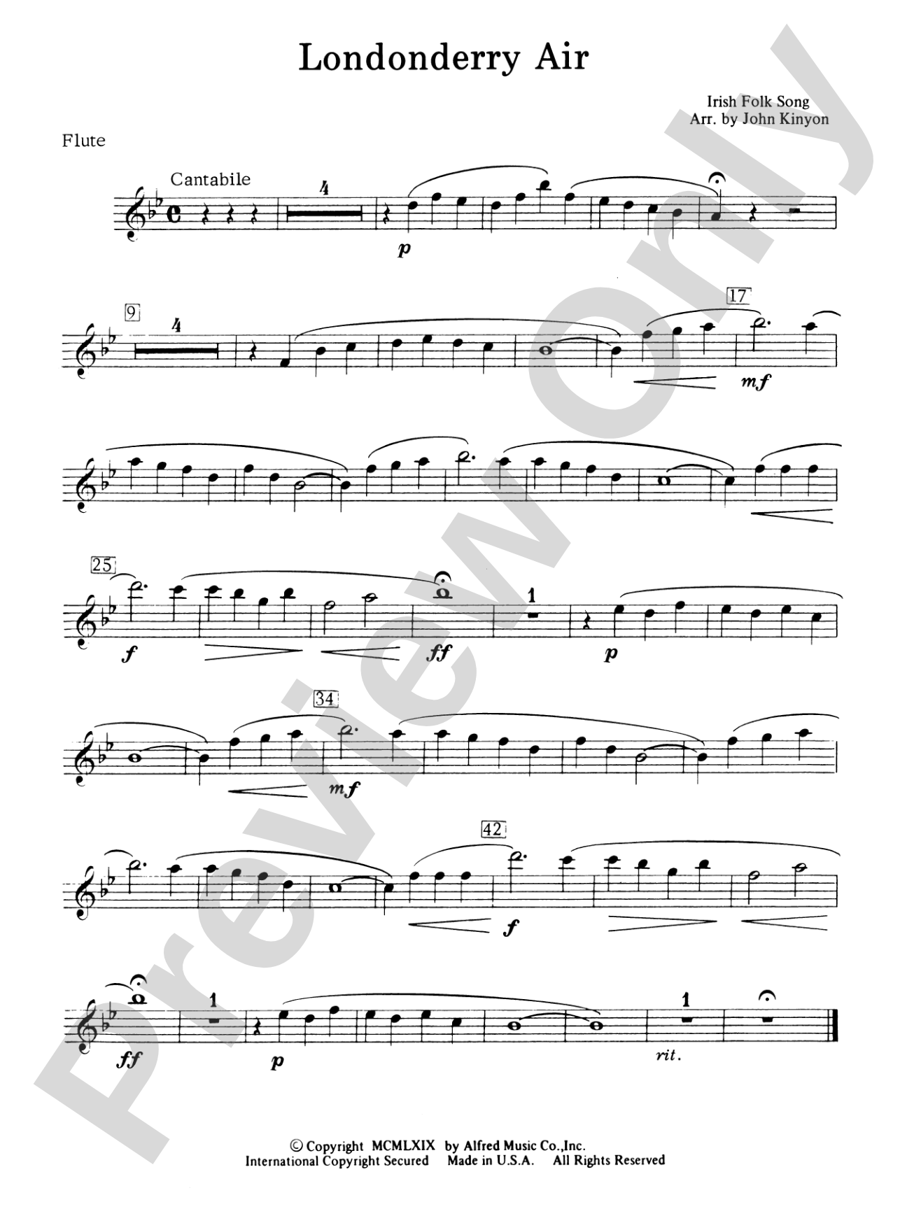 Londonderry Air (featuring the Clarinet section): Flute