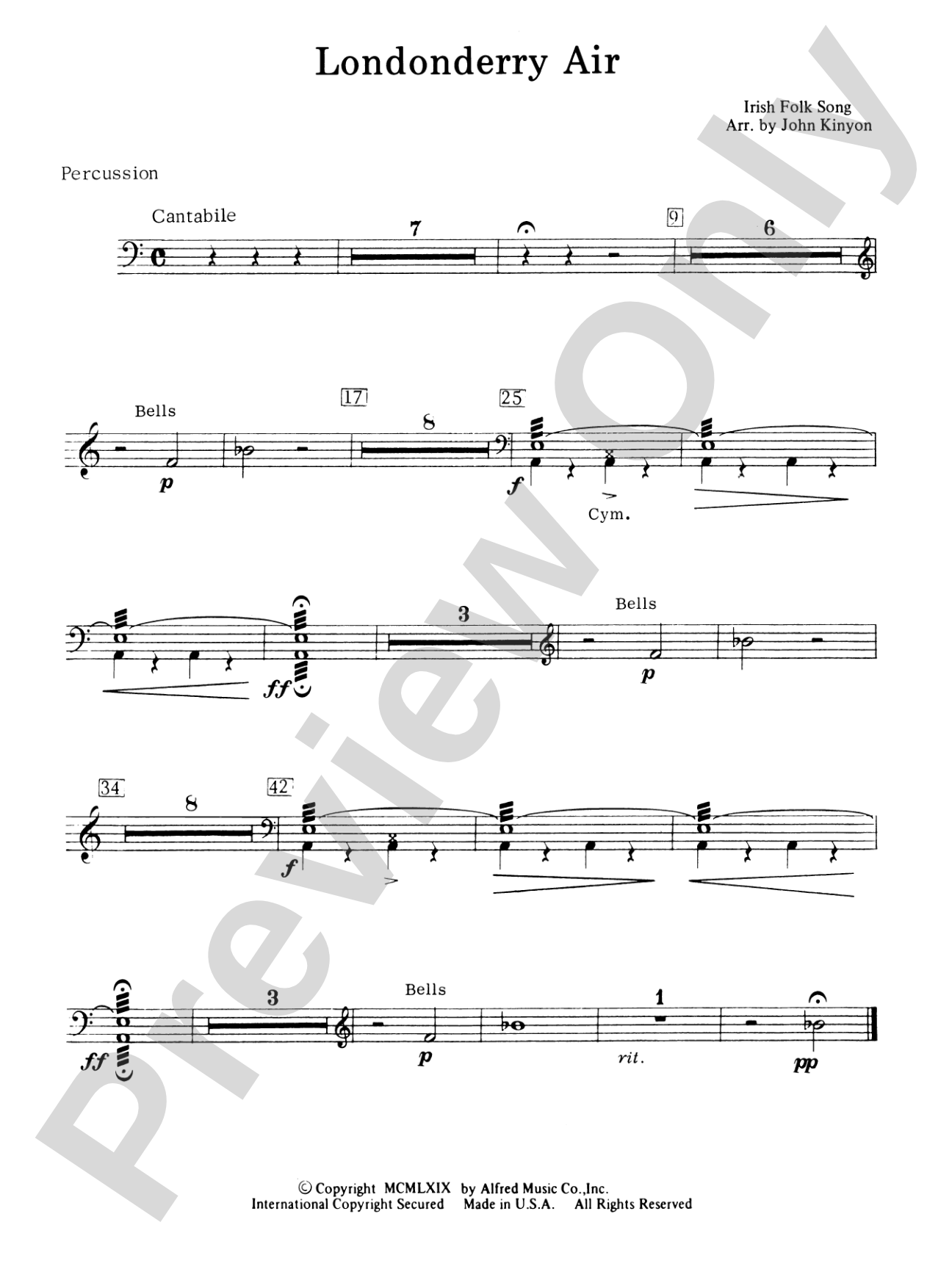 Londonderry Air (featuring the Clarinet section): 1st Percussion