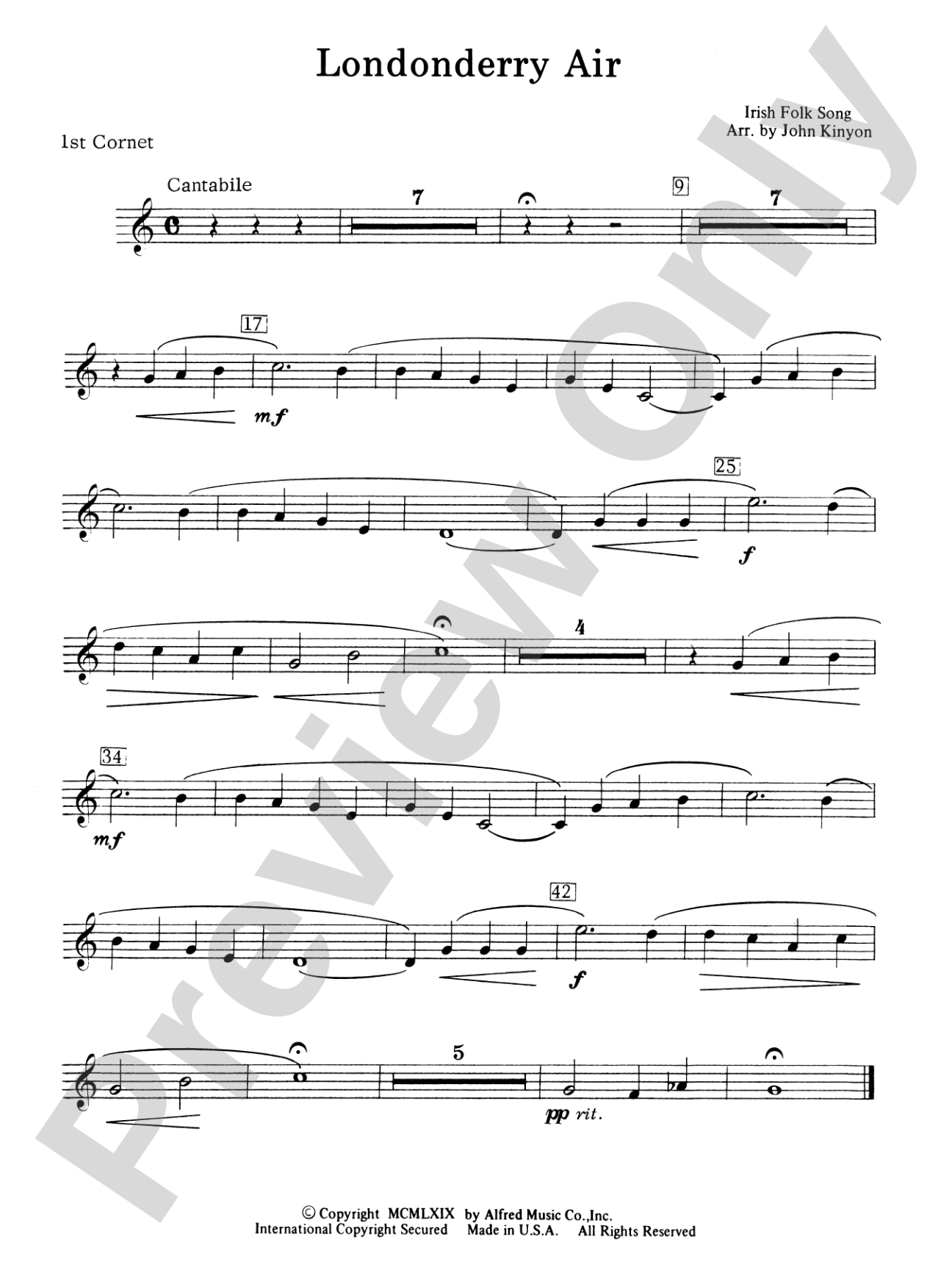 Londonderry Air (featuring the Clarinet section): 1st B-flat Trumpet