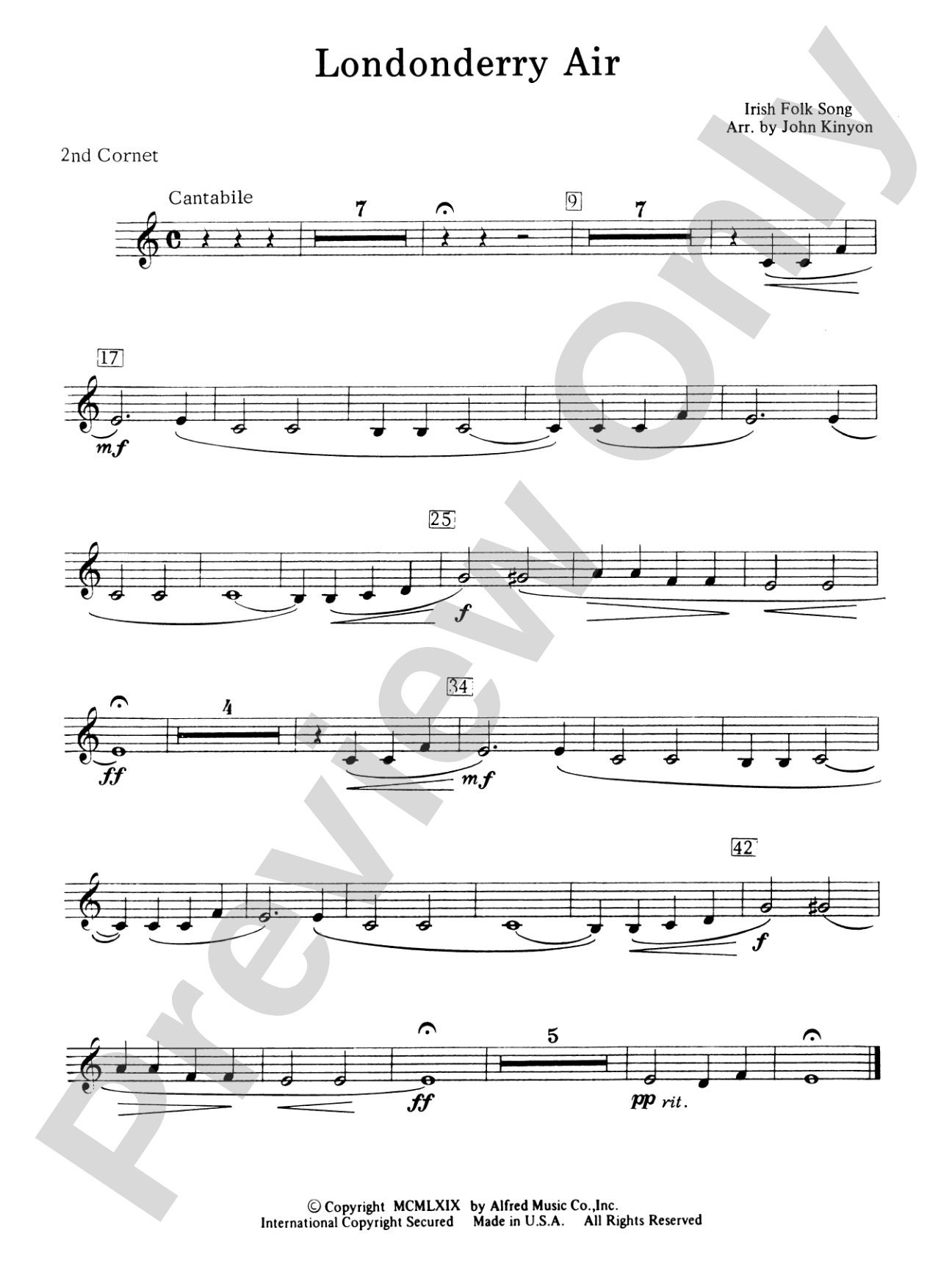 Londonderry Air (featuring the Clarinet section): 2nd B-flat Trumpet