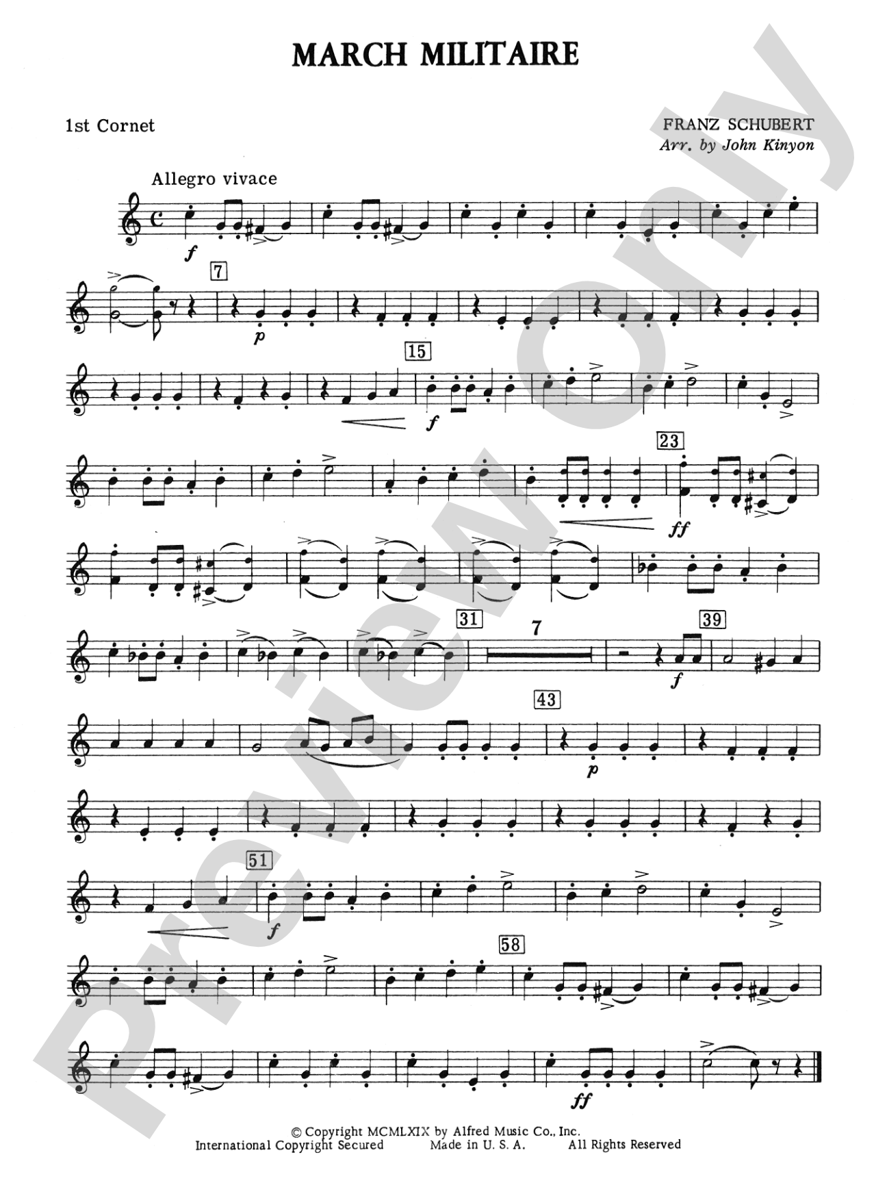 March Militaire: 1st B-flat Cornet