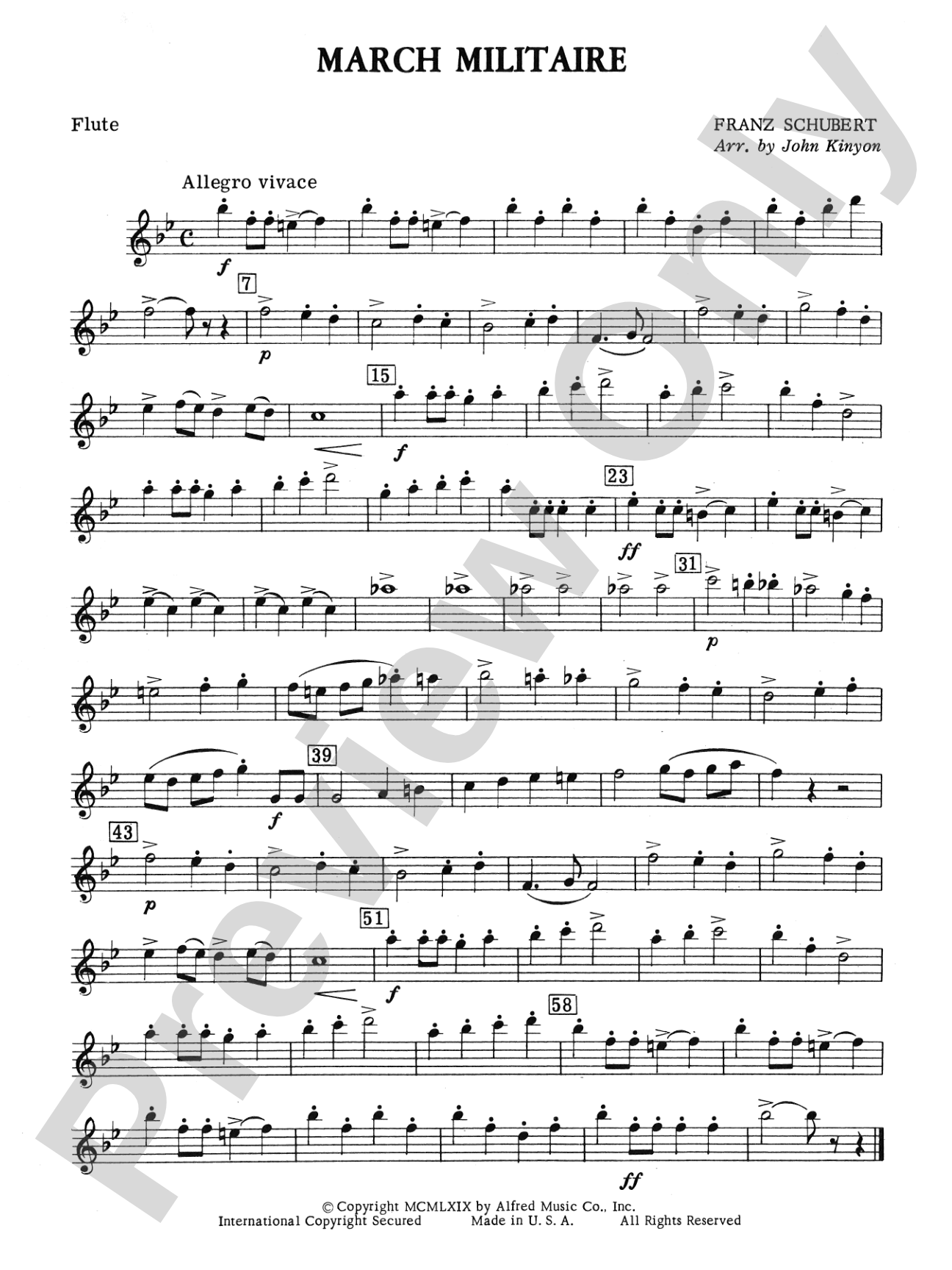 March Militaire: Flute